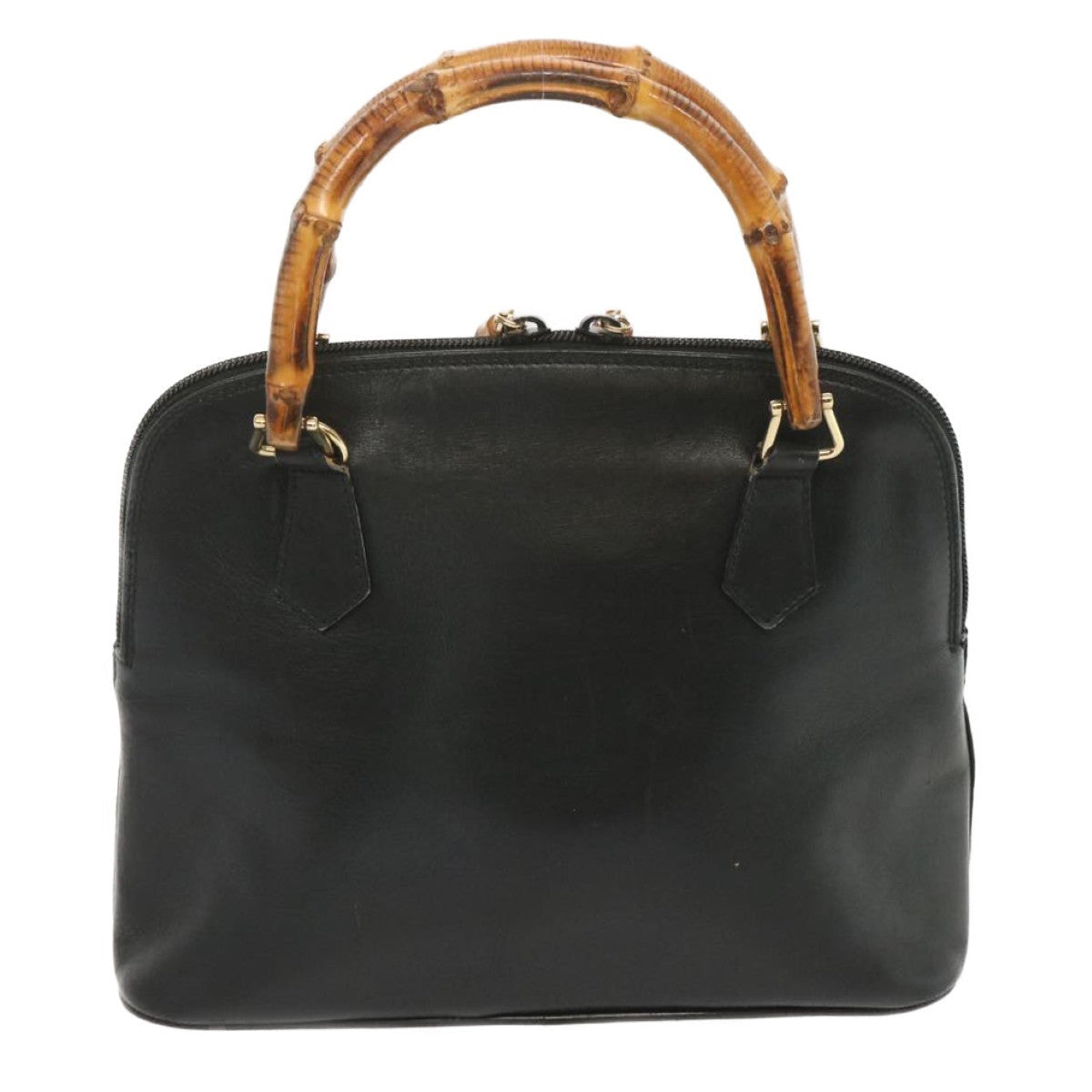 GUCCI Bamboo Hand Bag Leather Black 000 2122 000 2122 - 2