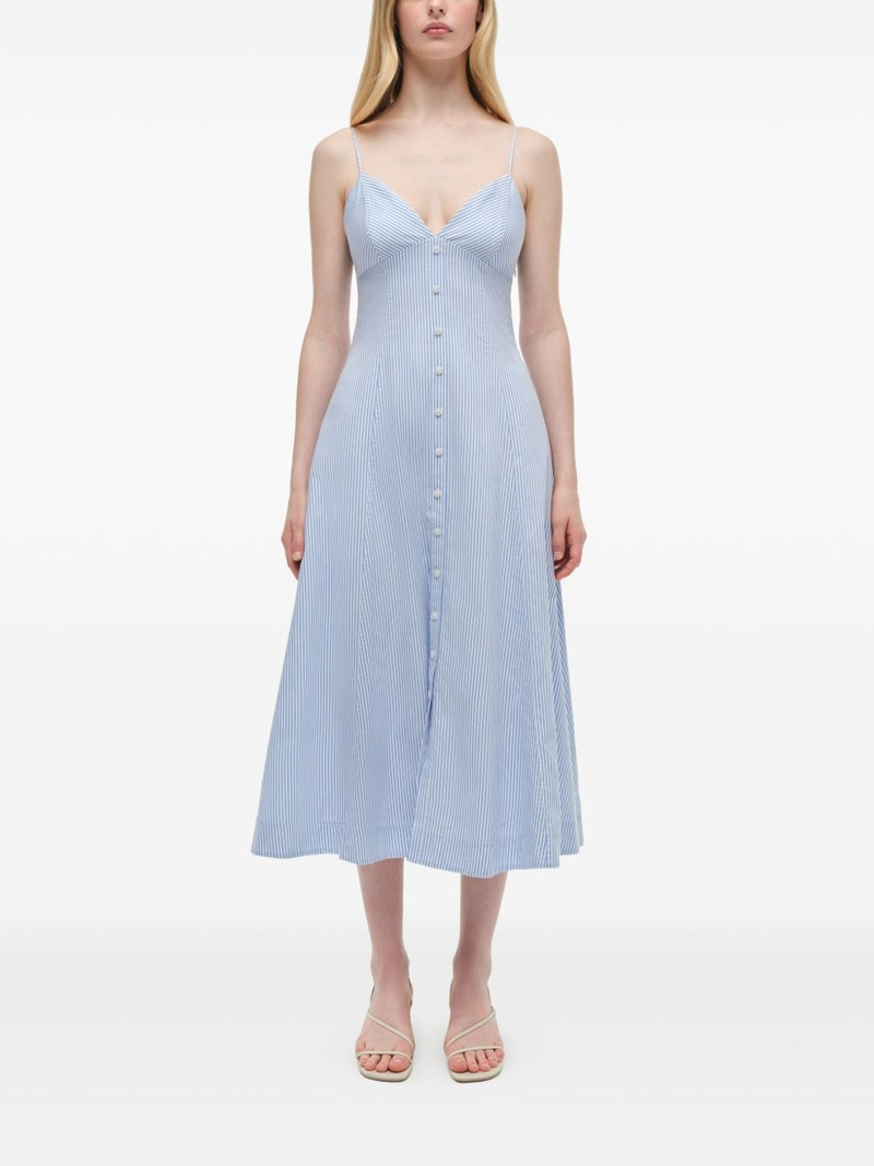 SIMKHAI Honor button-front midi dress outlook