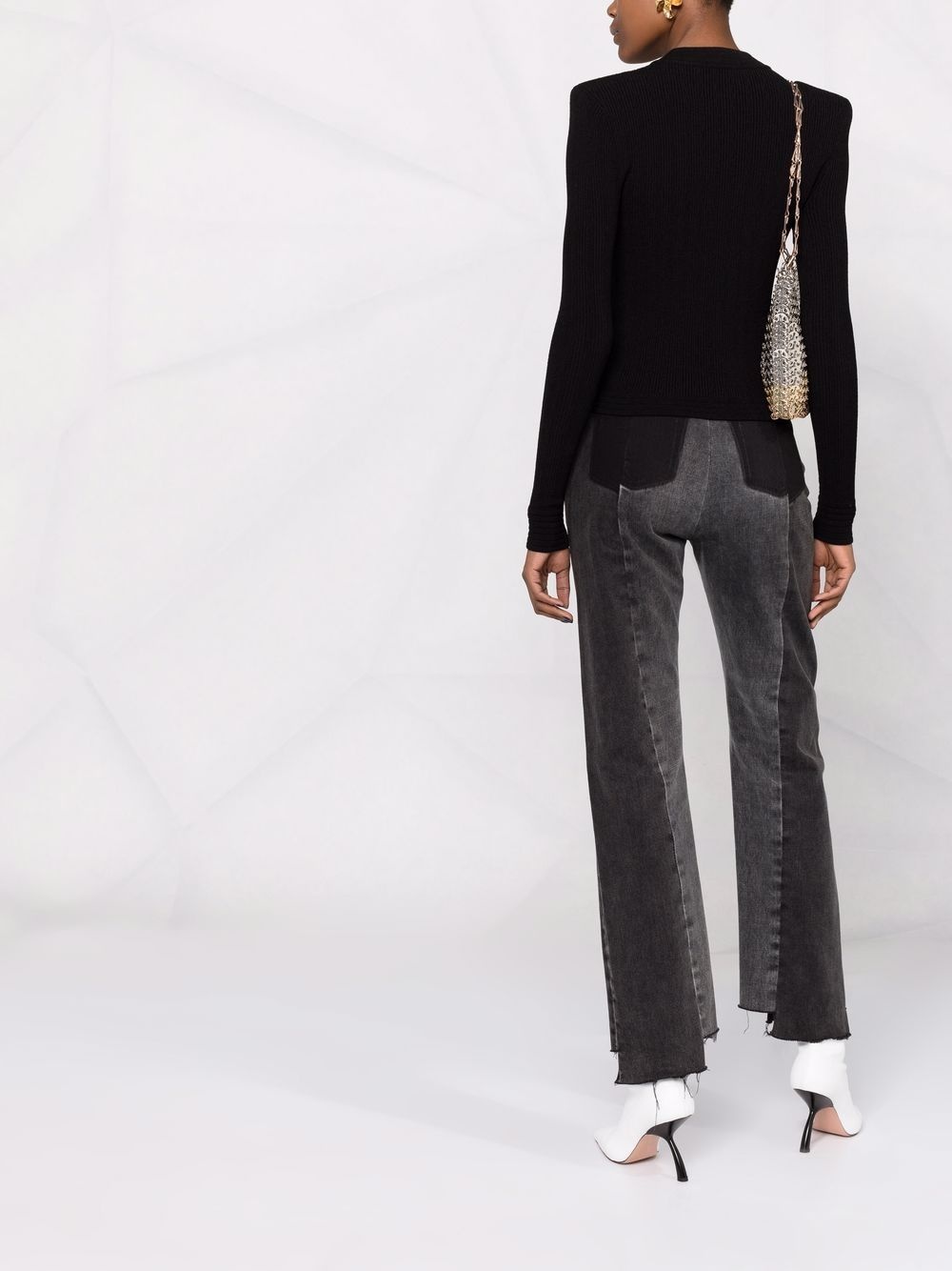 button-embellished ribbed cardigan - 4