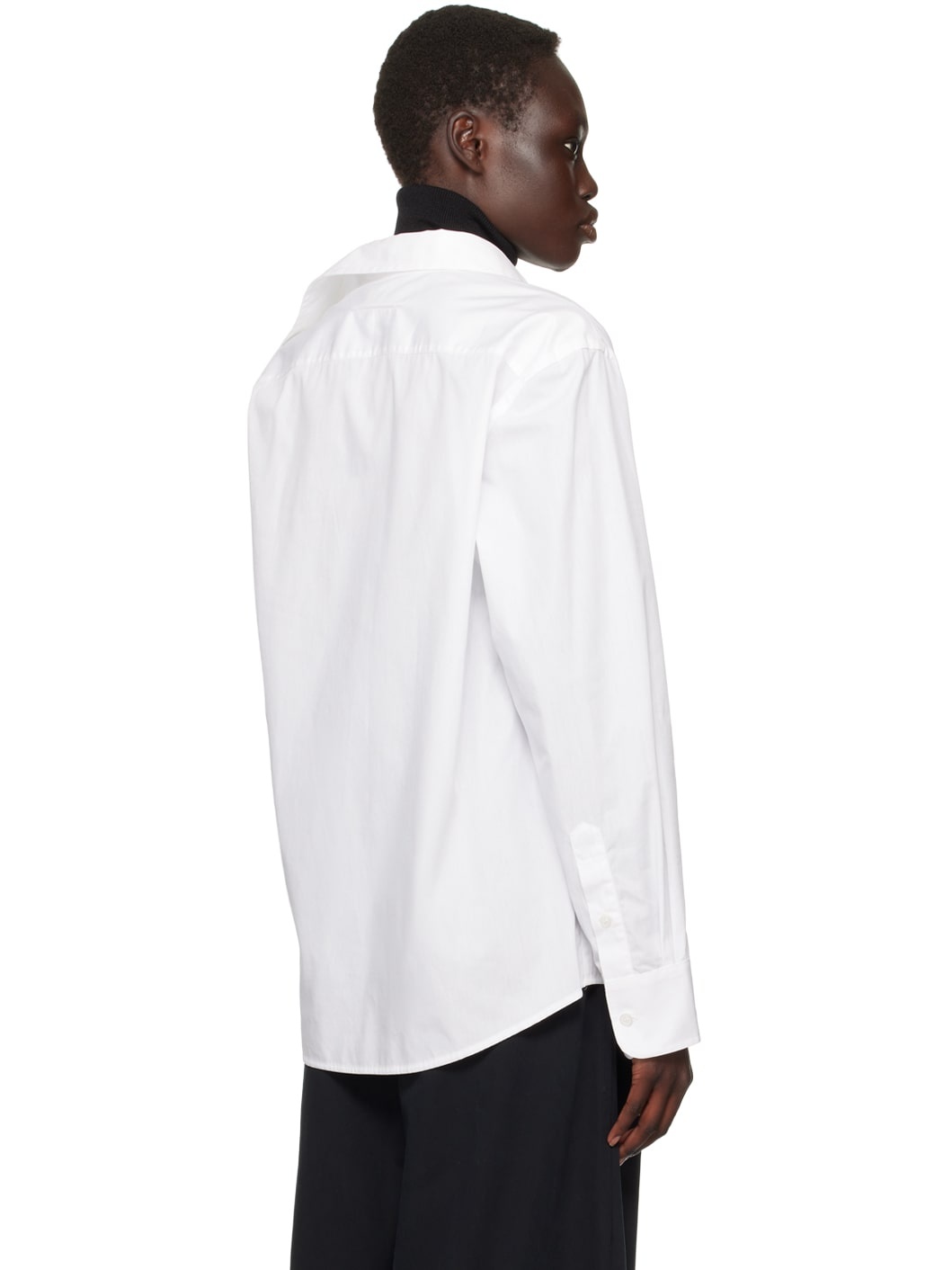 White Asymmetrical Shirt - 3