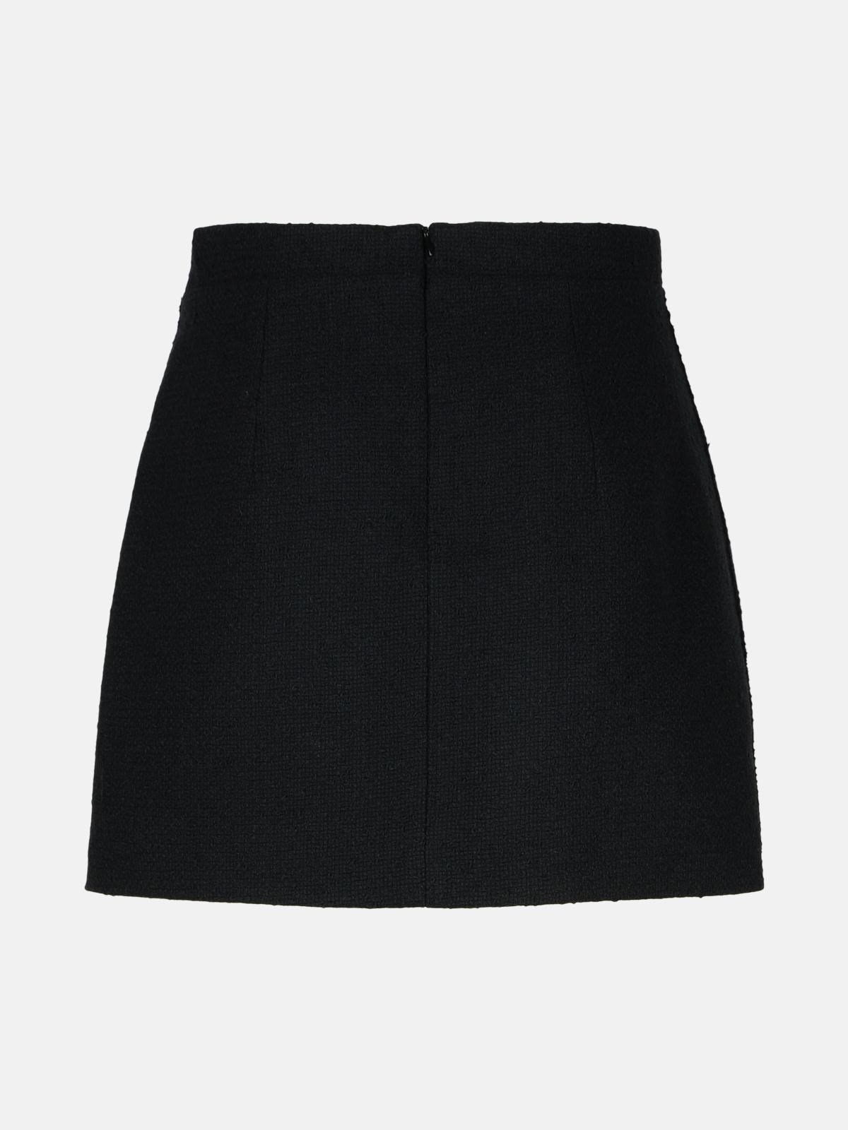 BLACK VIRGIN WOOL BLEND MINISKIRT - 3