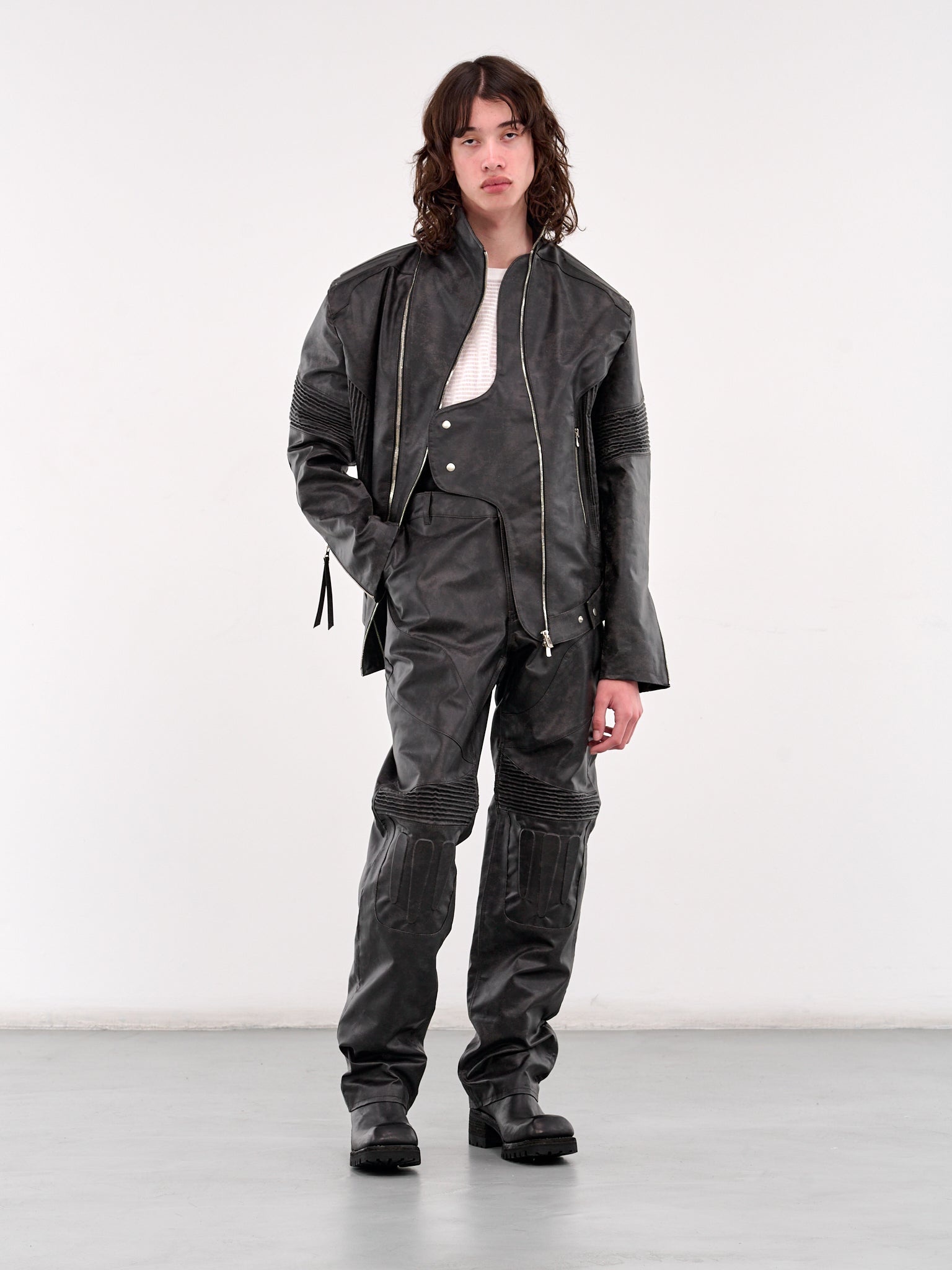 Embossing Faux Leather Trousers - 6