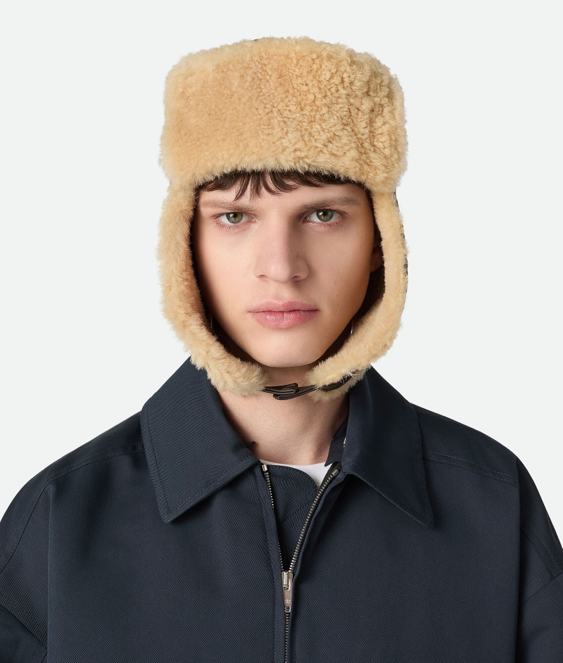 Intrecciato Leather Aviator Hat 5