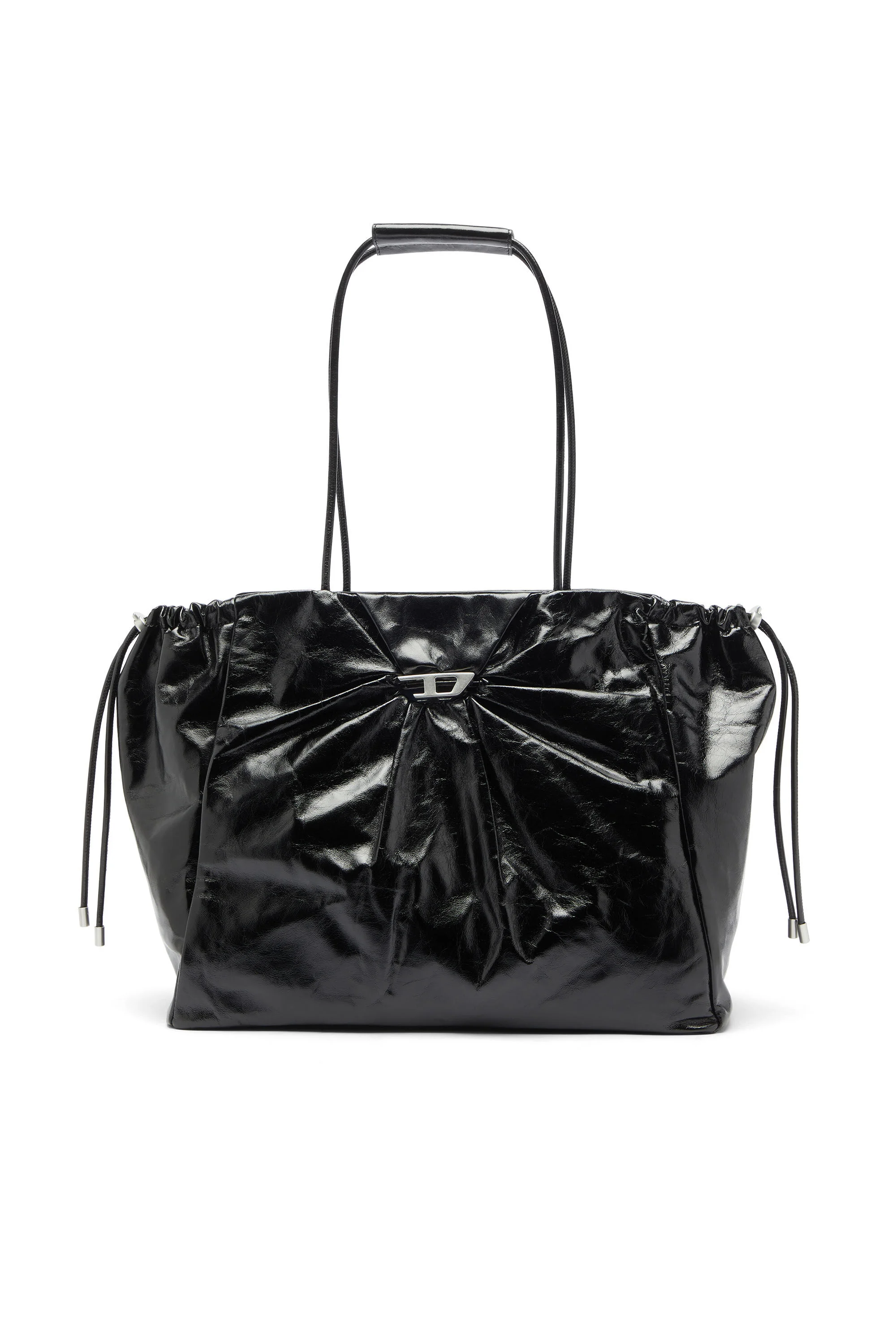 SCRUNCH-D - TOTE BAG IN SHINY WRINKLED LEATHER - 1