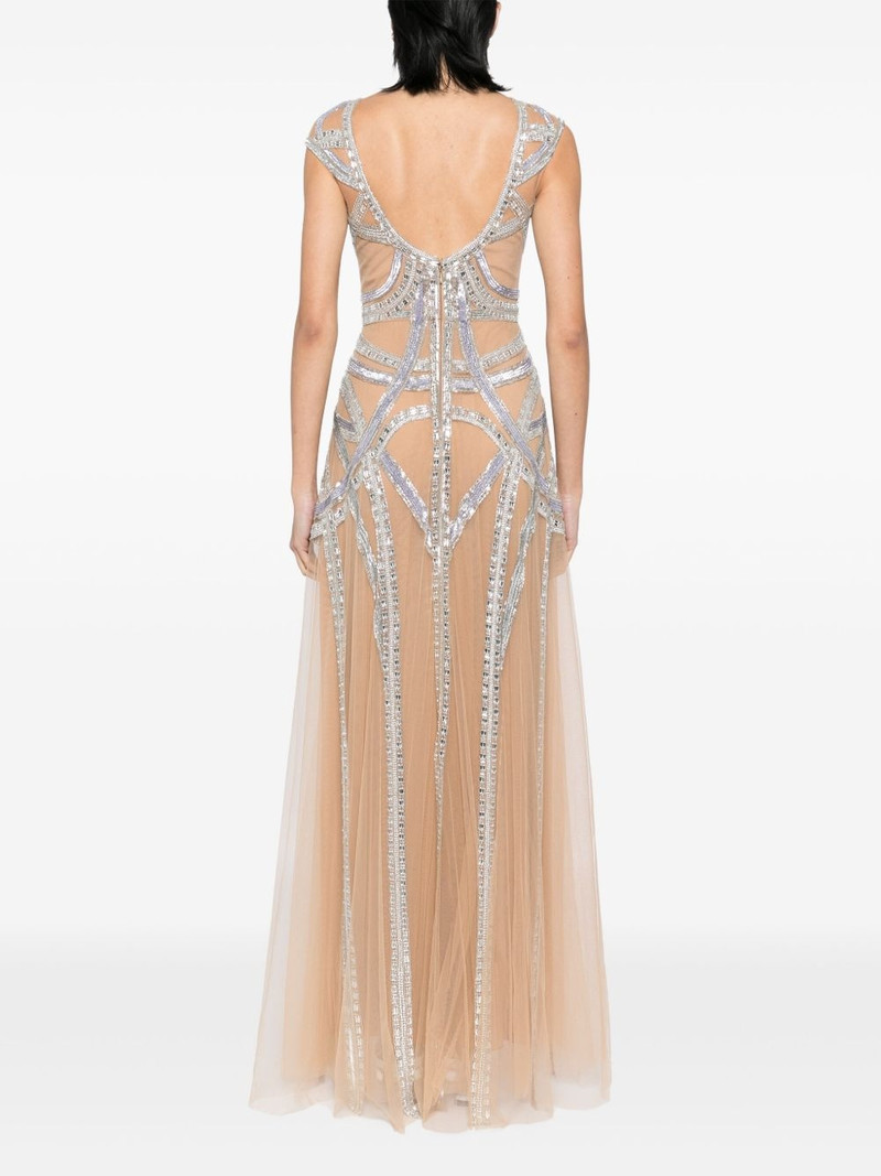 roads-embroidered flared gown 4