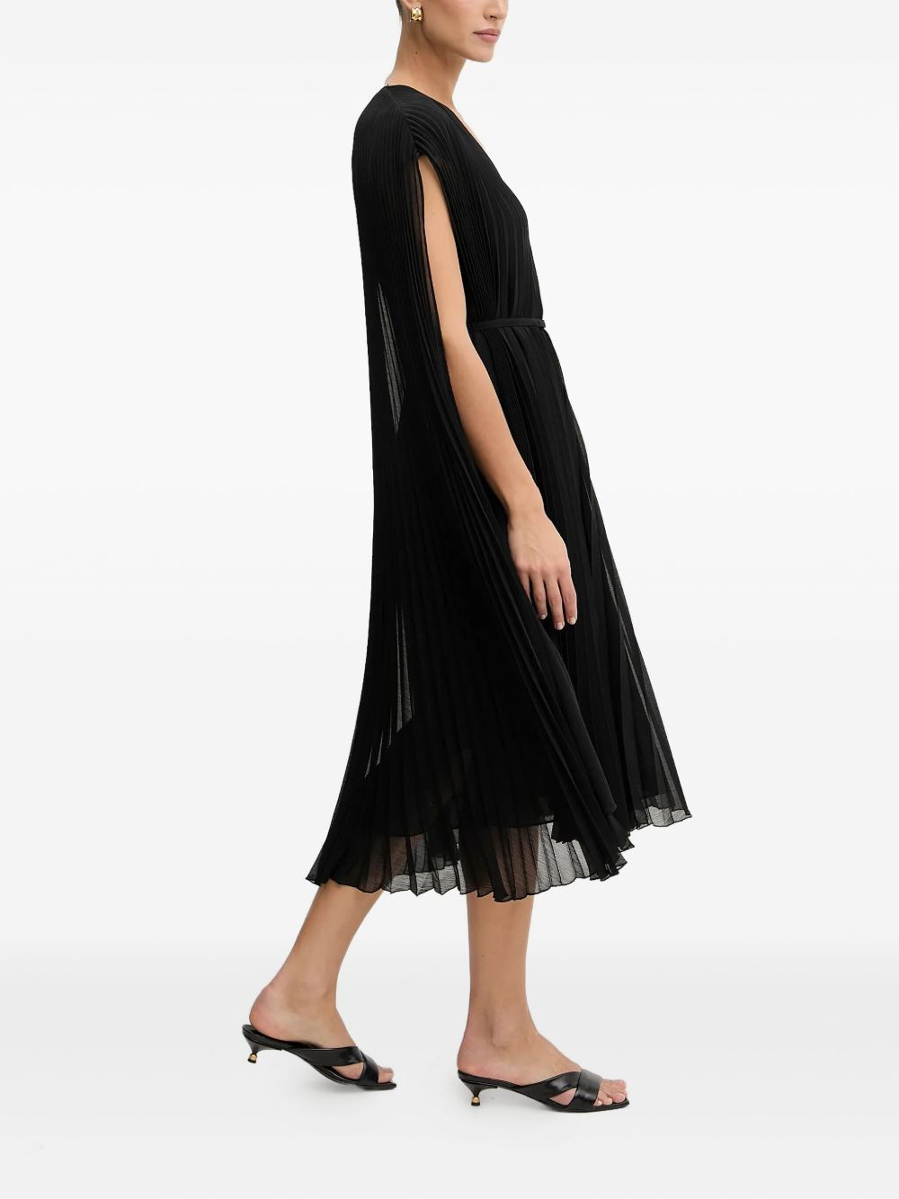 pleated cape dress - 2