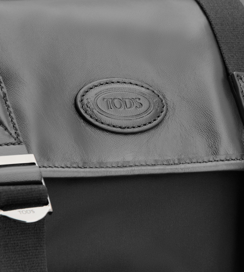 BACKPACK IN FABRIC AND LEATHER MEDIUM - BLACK 5