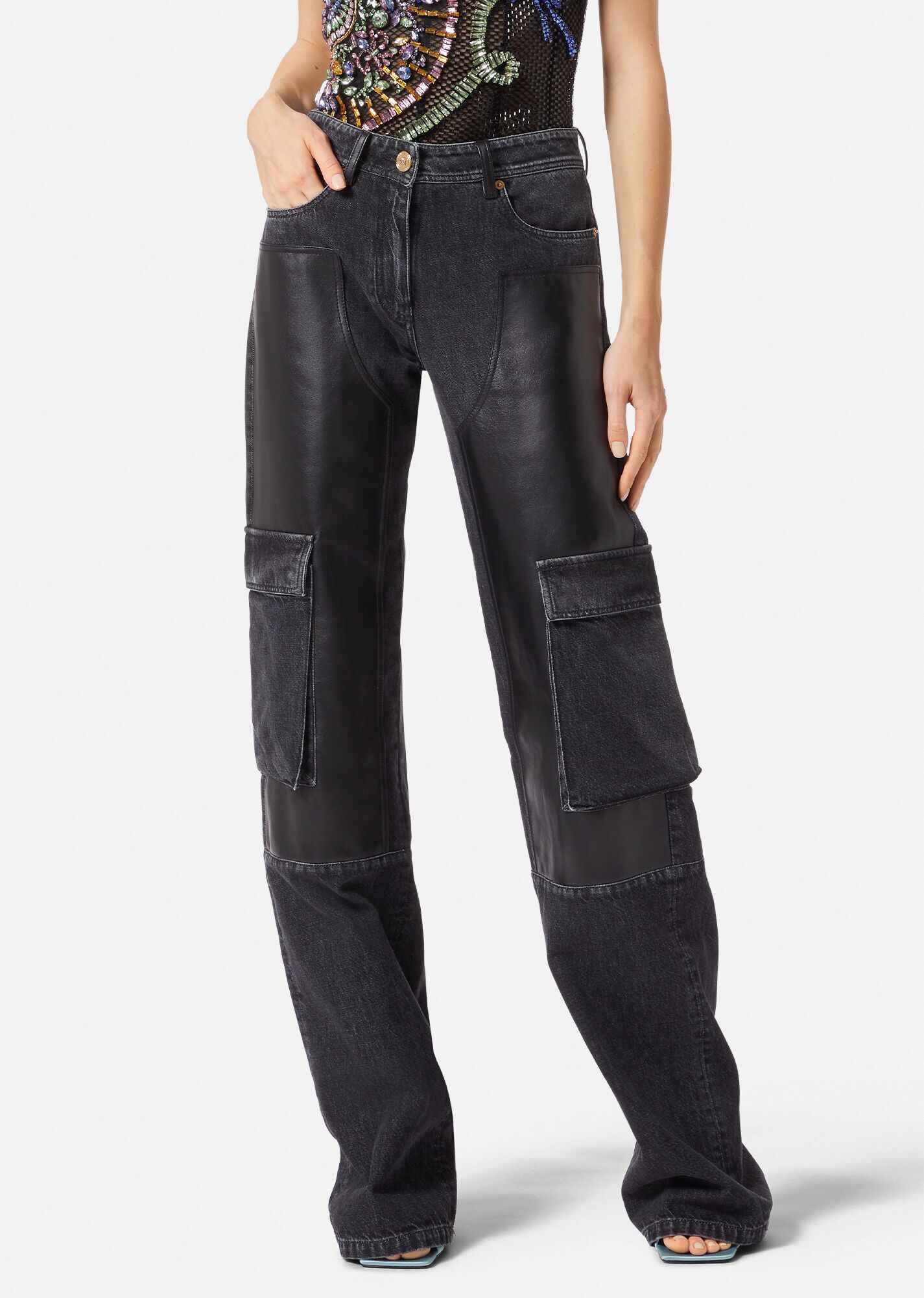 Panelled Cargo Jeans - 3