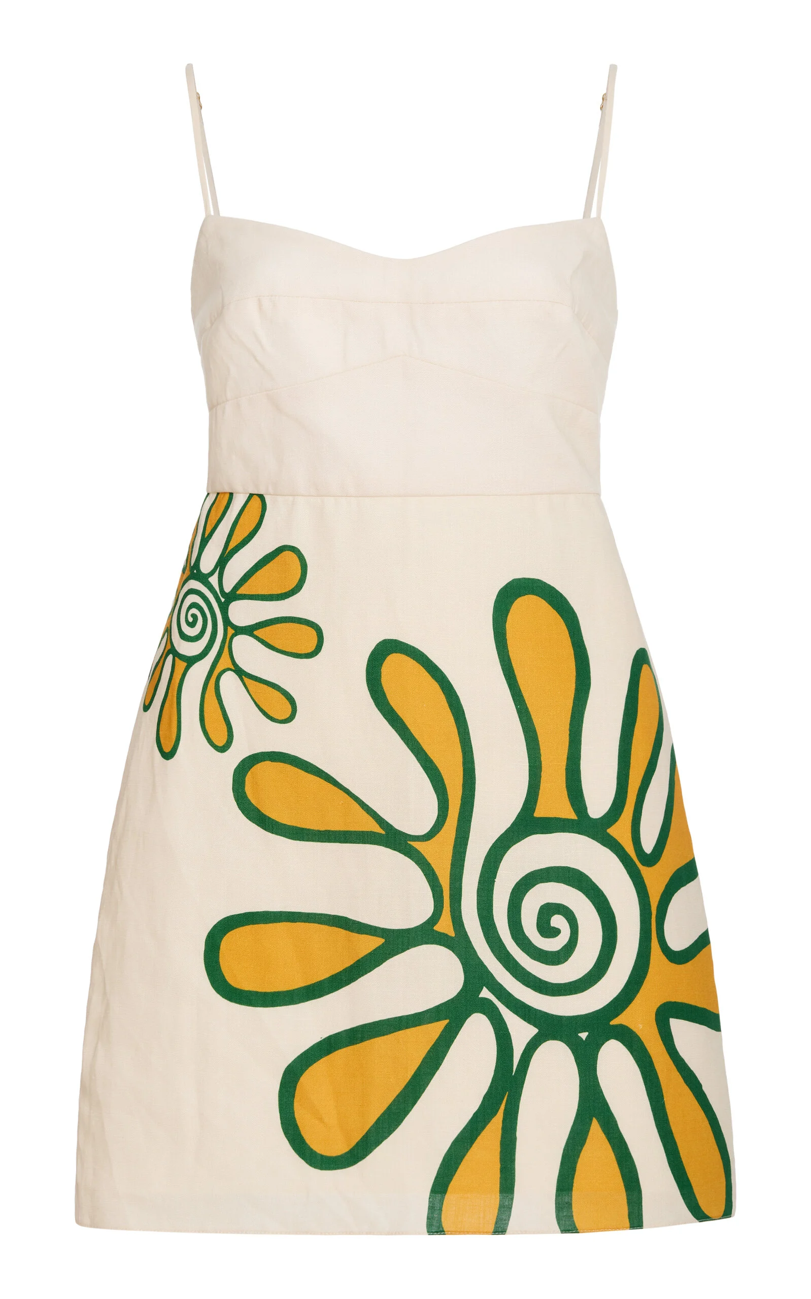 Lucca Printed Linen Mini Dress white - 1