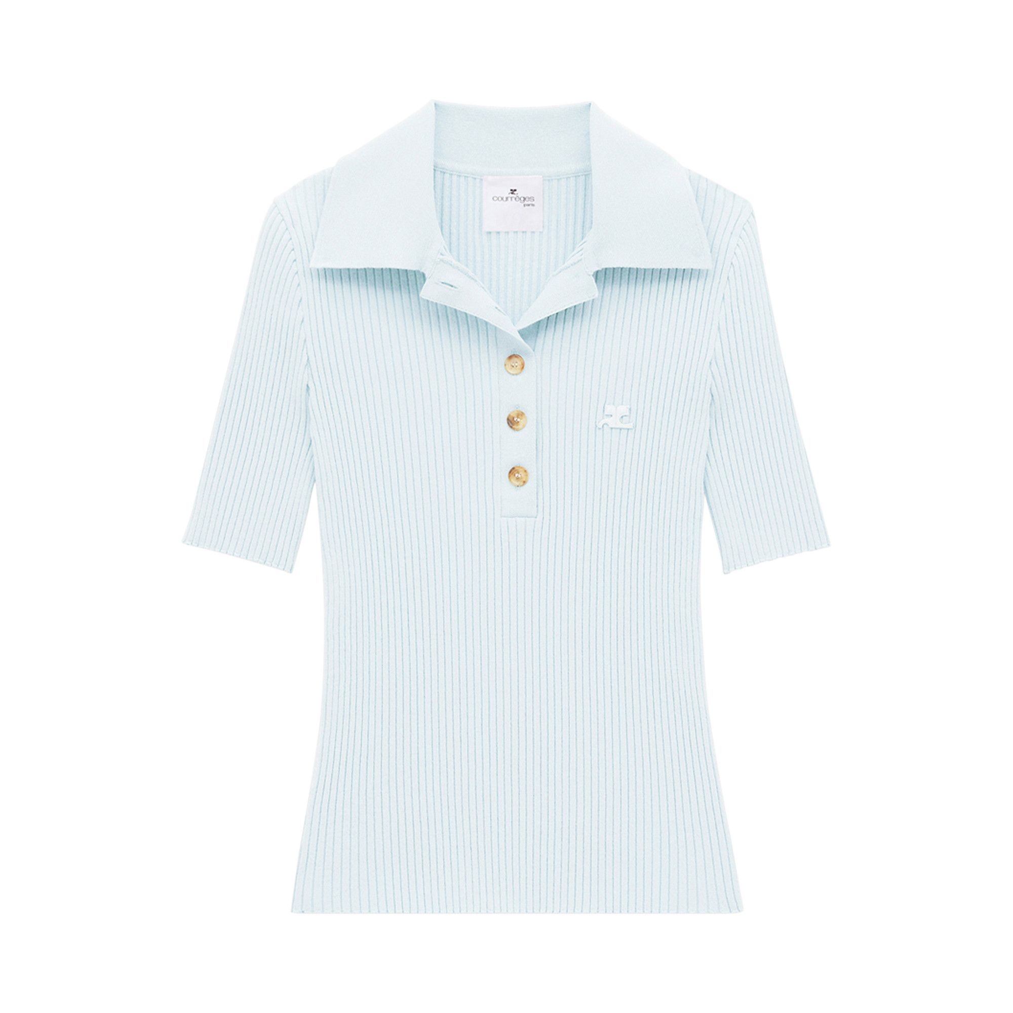 Courrèges Rib Knit Polo 'Iceberg' - 1