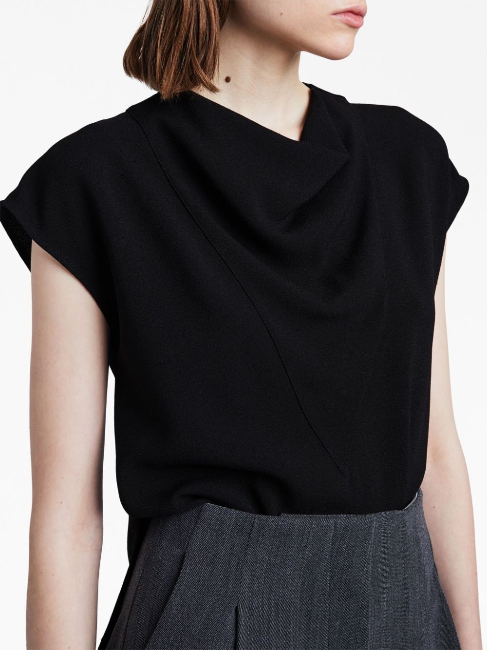 cowl-neck crepe top - 5