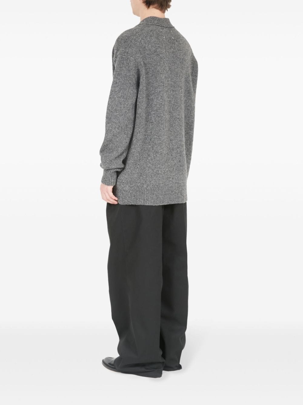 ribbed-edge wool cardigan - 5