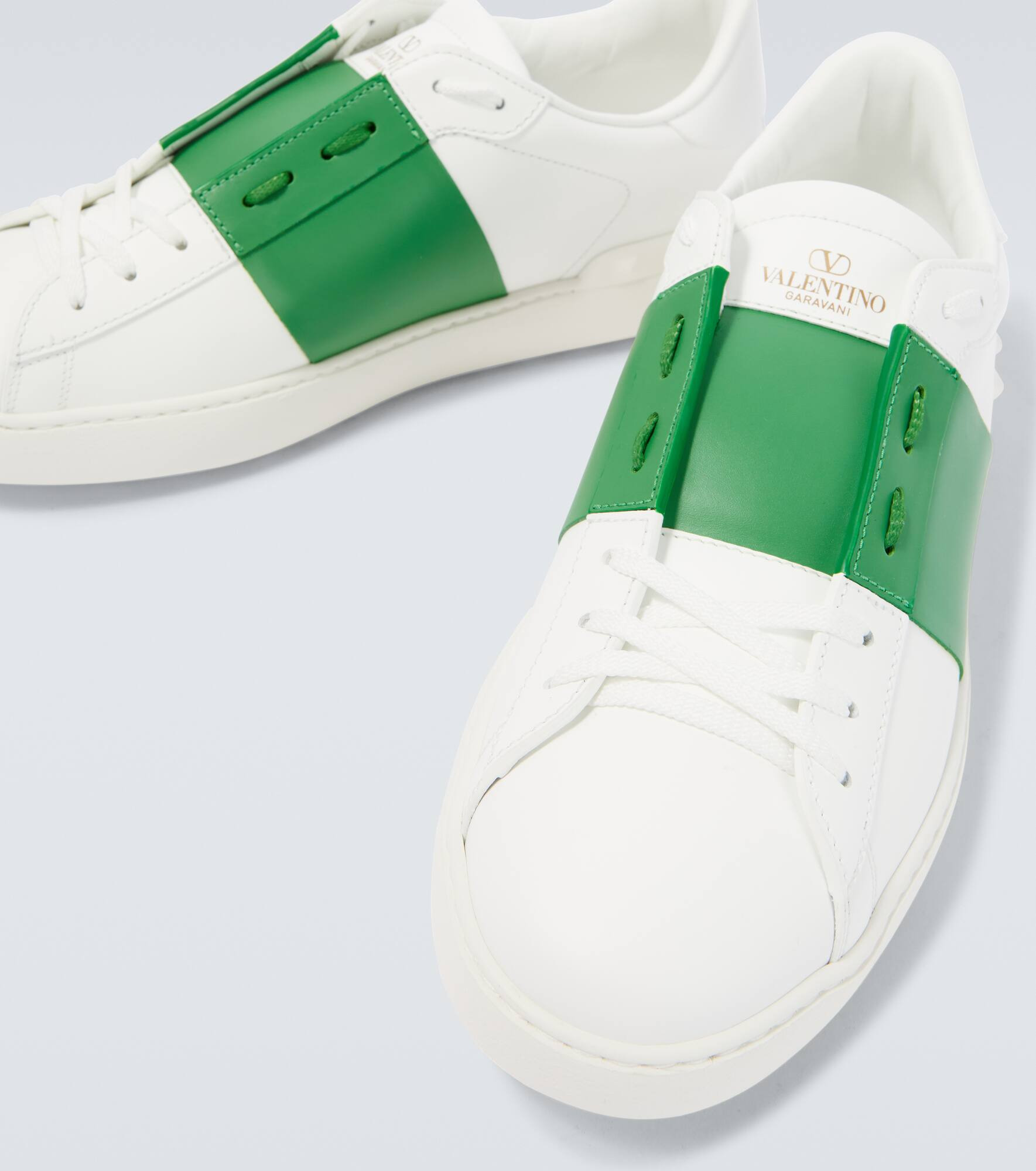 Rockstud leather sneakers - 3