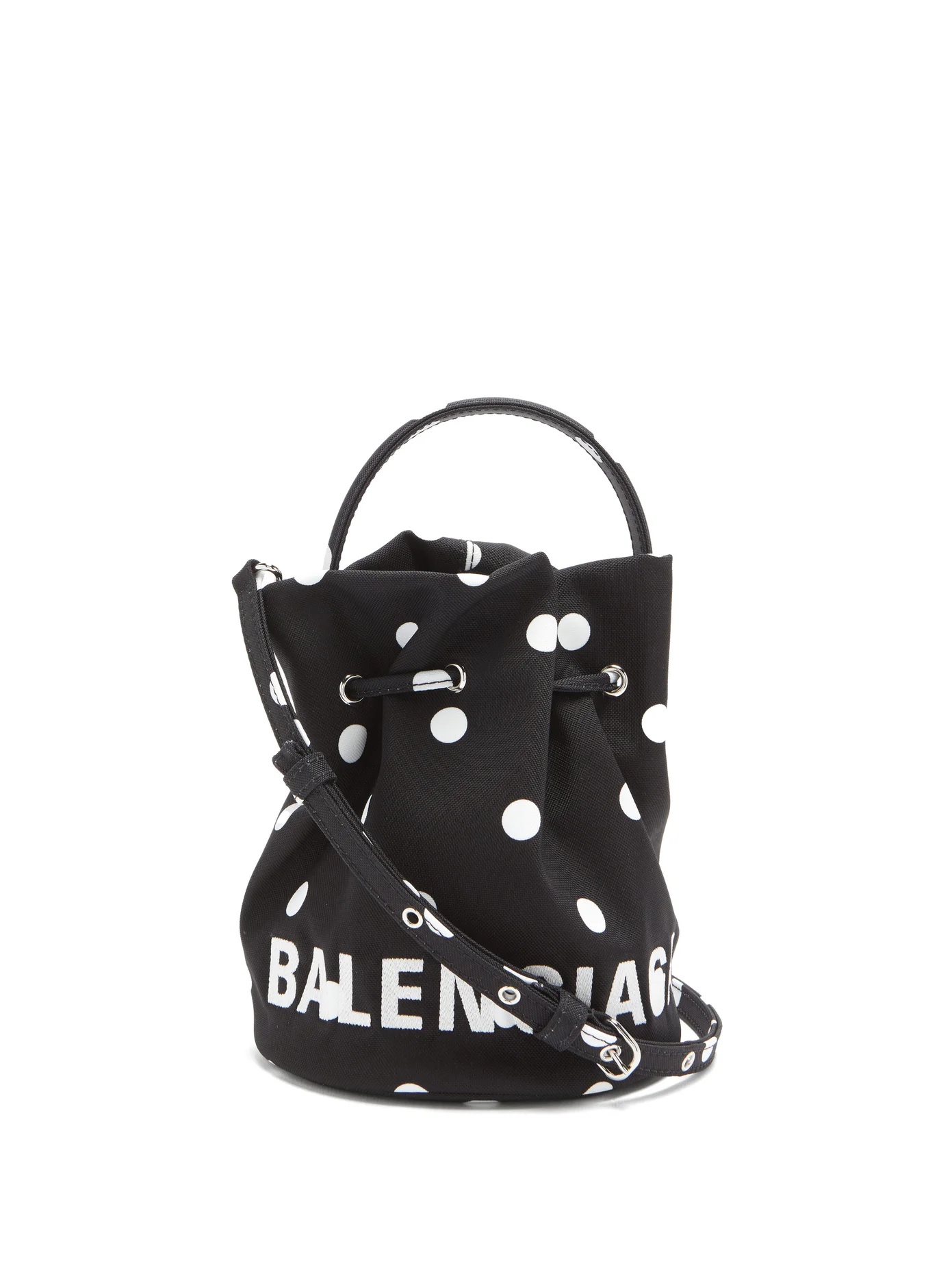 Wheel XS polka-dot canvas bucket bag - 1