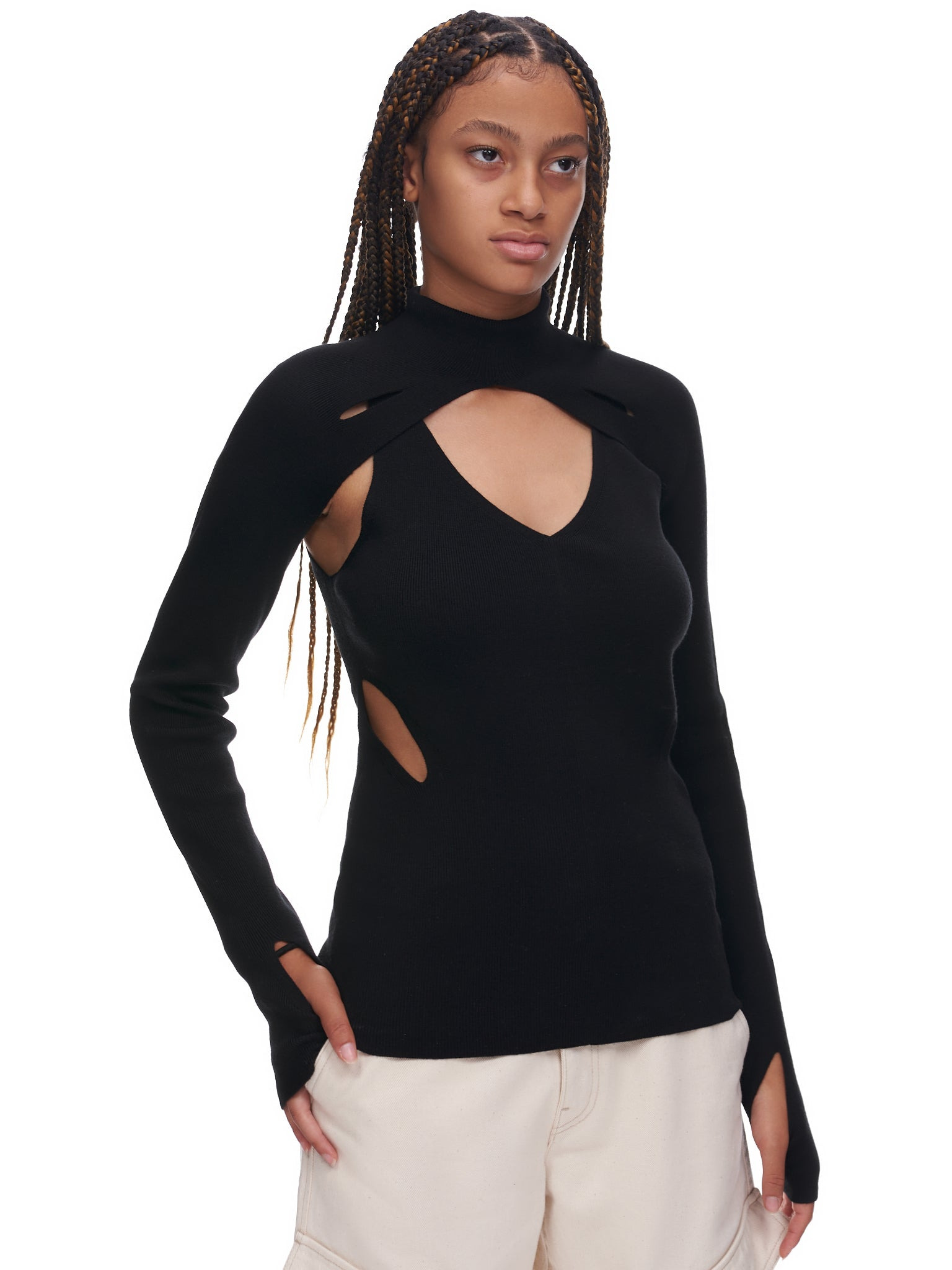 Merino Double Lock Slit Skivvy - 5