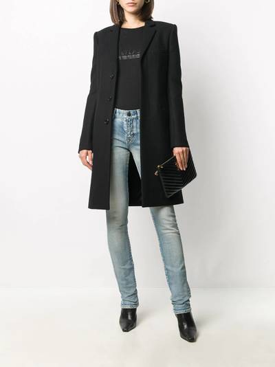 SAINT LAURENT single breasted mid-length coat outlook