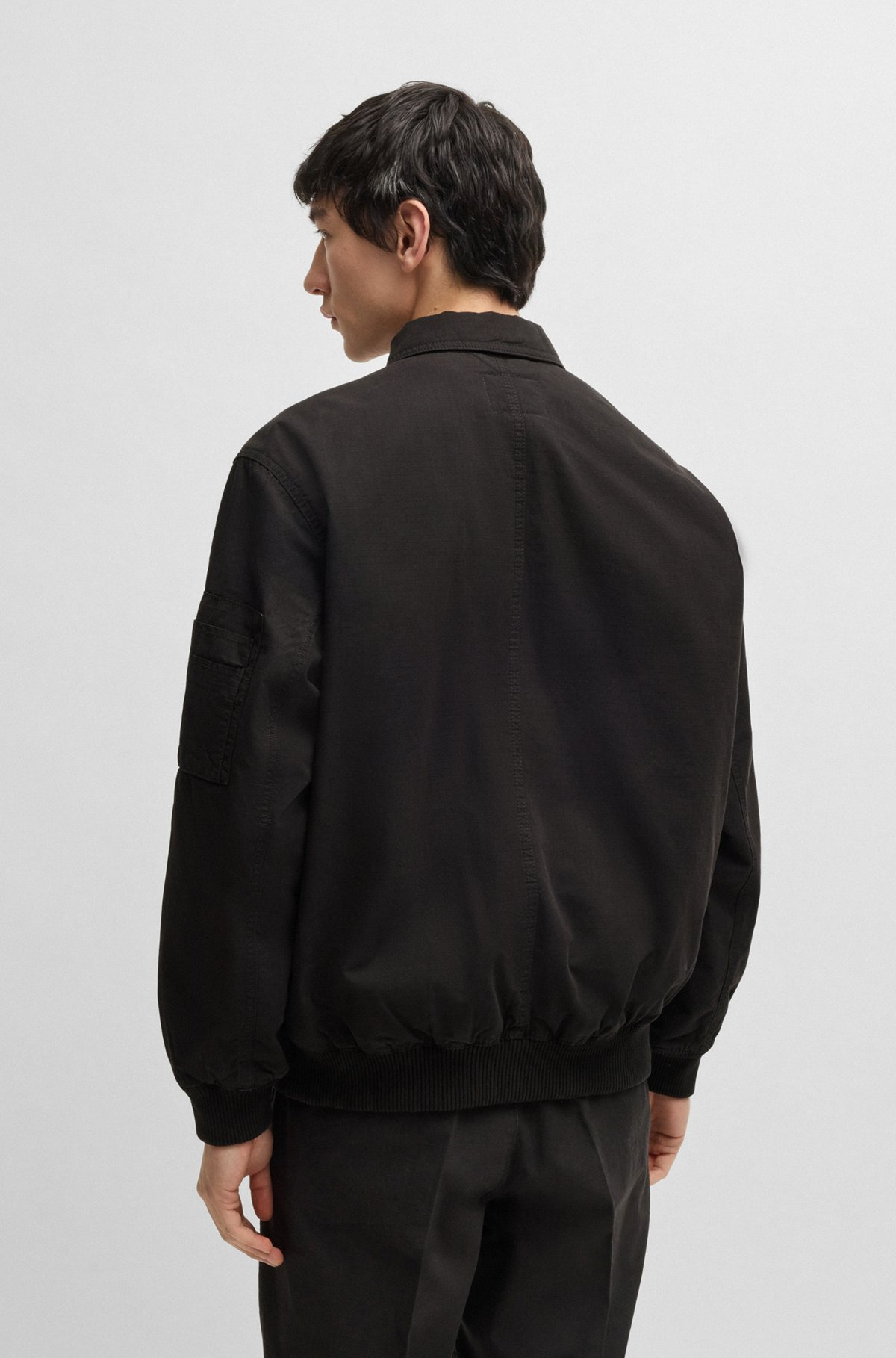 COTTON-RIPSTOP FLIGHT JACKET WITH LOGO LABEL - 4