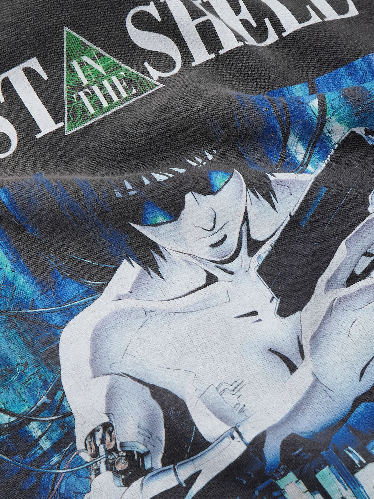 + Ghost in the Shell Printed Cotton-Jersey Sweatshirt Black - 4