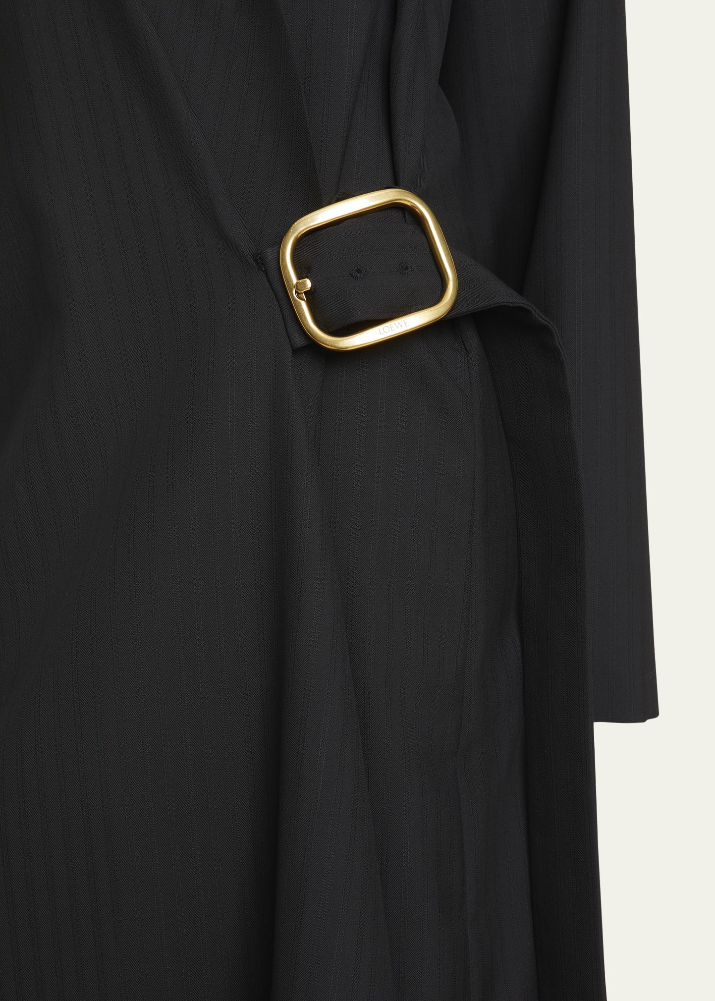 Belt Buckle Detail Wrap Midi Dress - 5