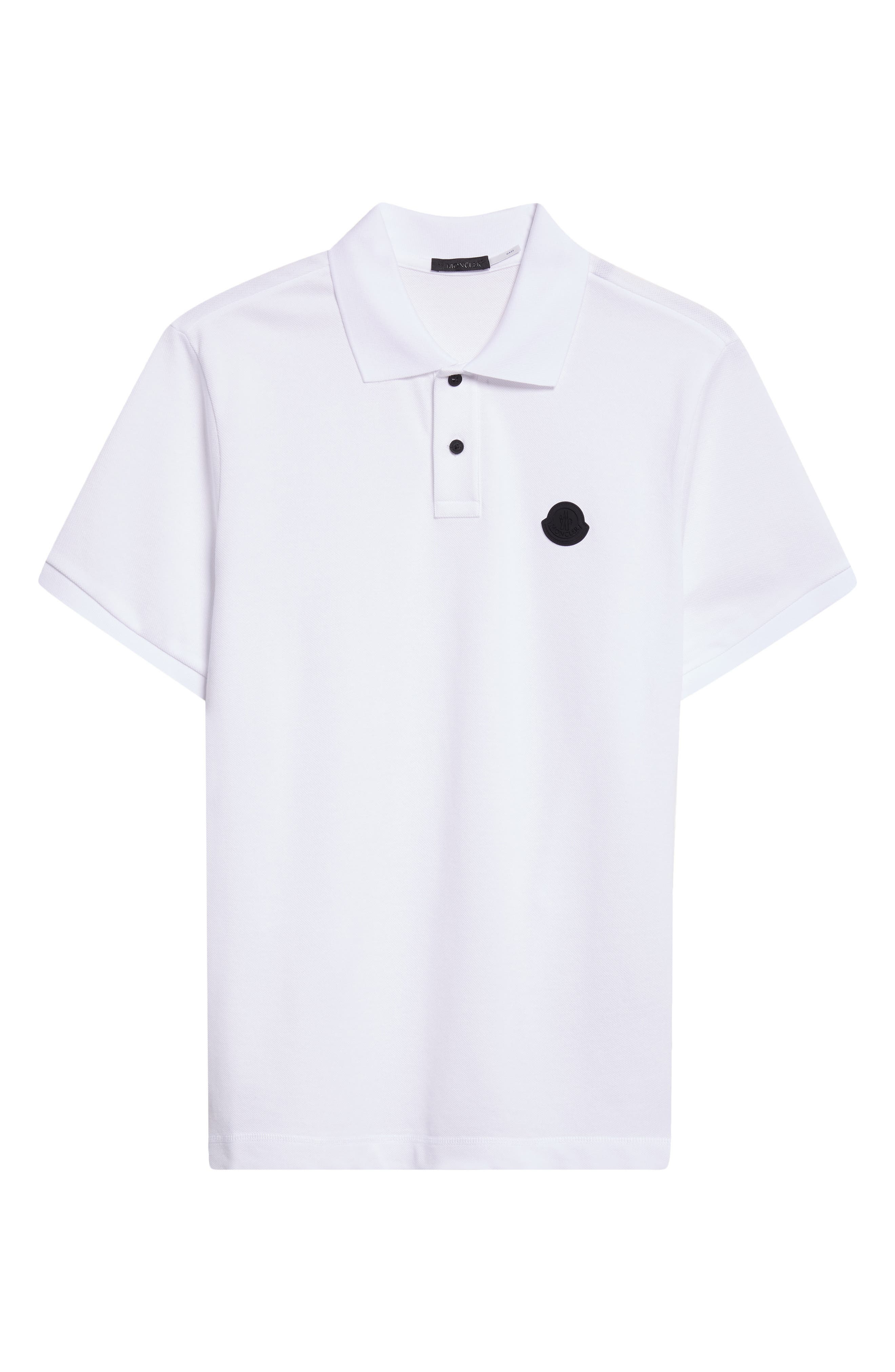 Moncler Logo Cotton Piqué Polo in Brilliant White at Nordstrom - 5