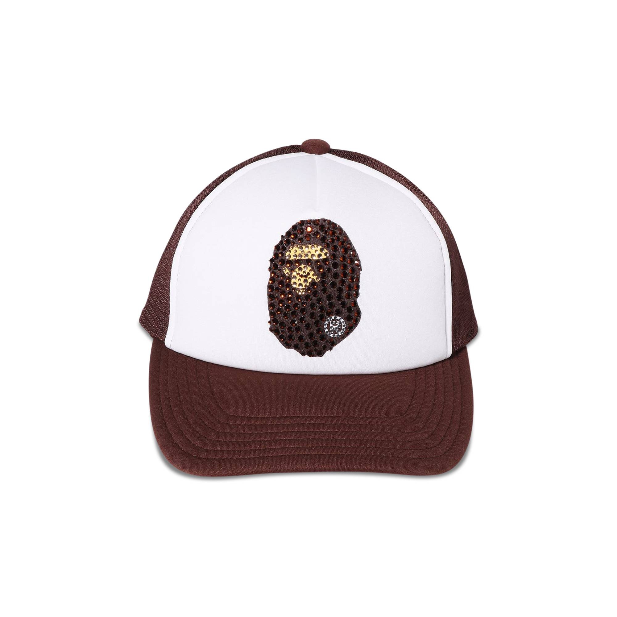 BAPE Ape Head Crystal Stone Mesh Cap 'Brown' - 1