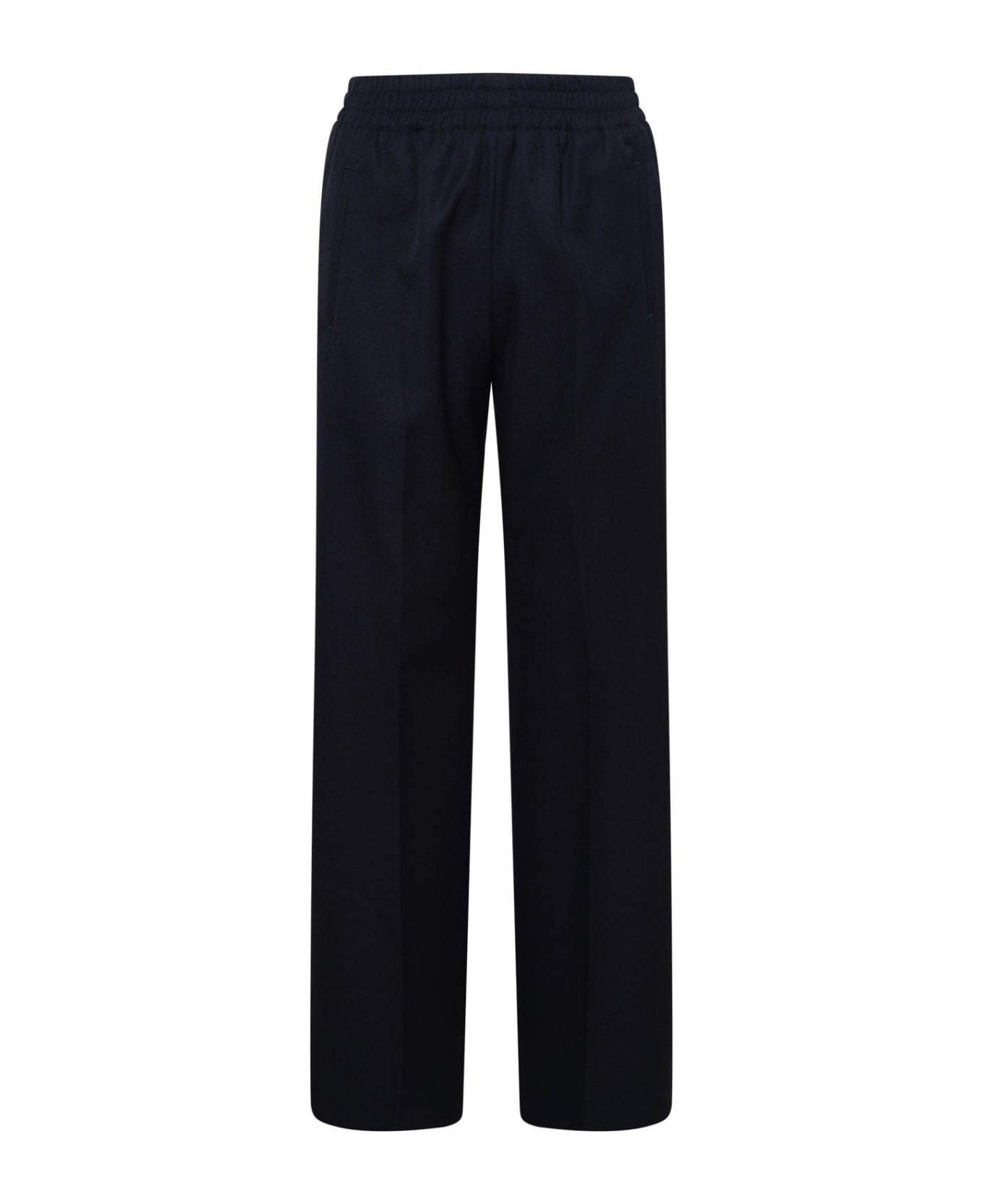 Navy Wool Blend Pants - 1