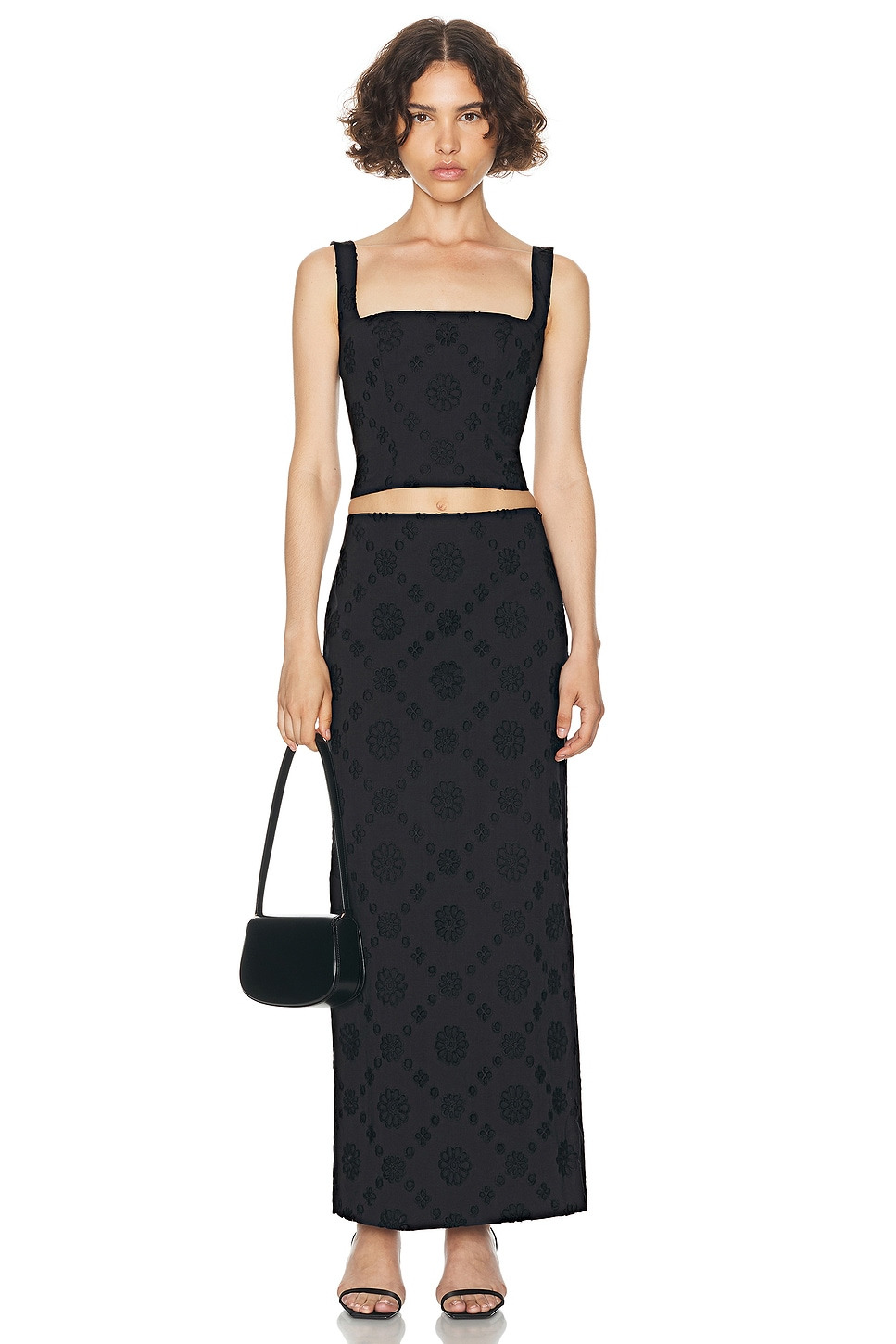 Eyelet Column Midi Skirt - 4