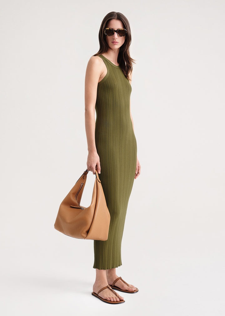 Seamless rib tank dress olive - 3