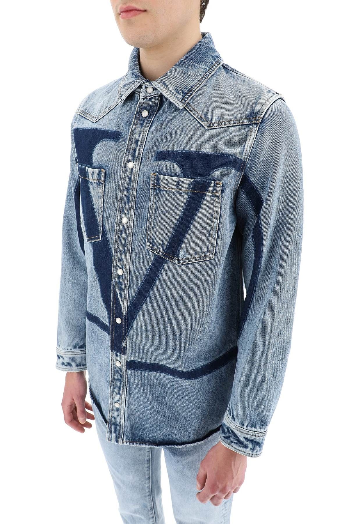 VLOGO SIGNATURE DENIM SHIRT - 5