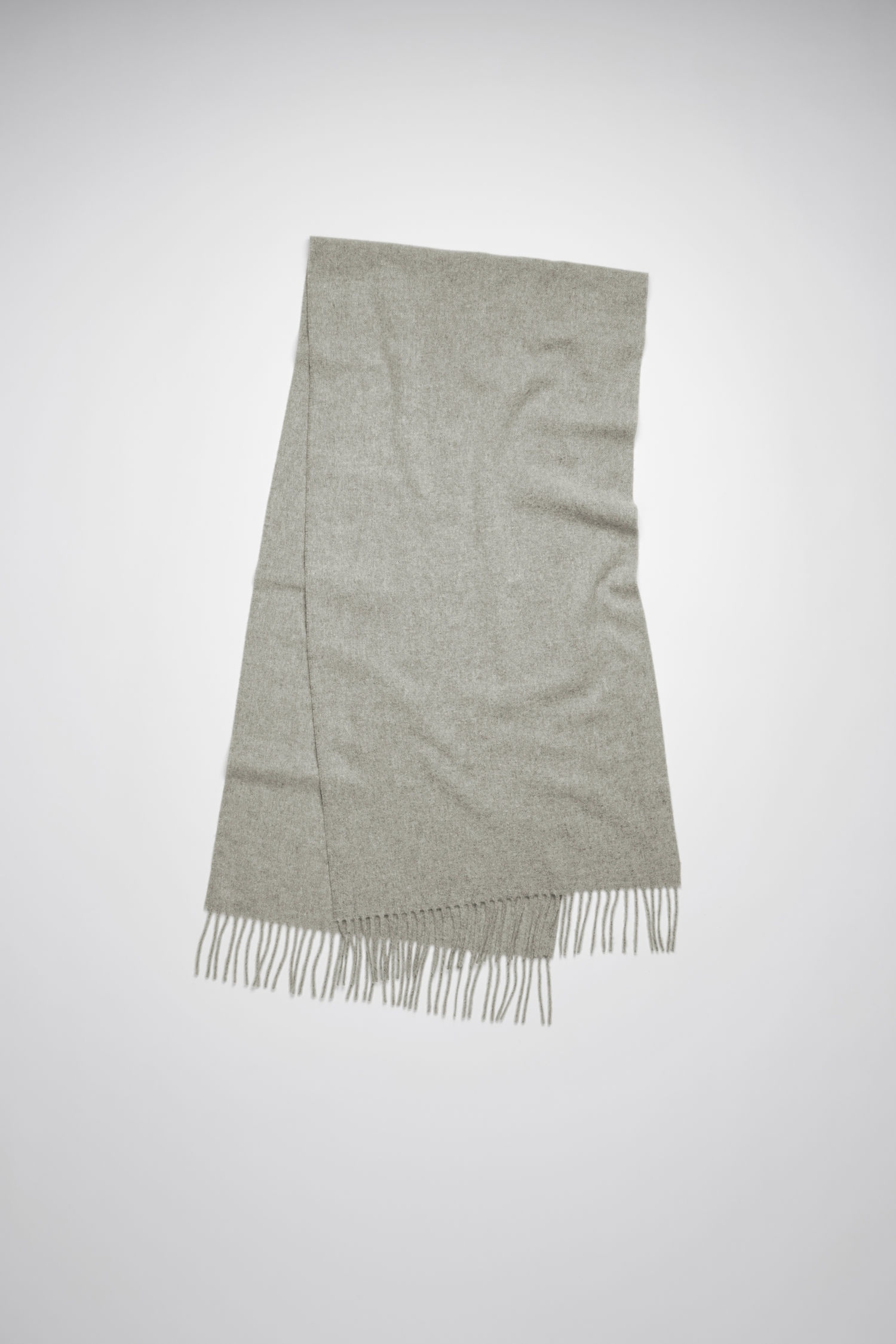 Narrow wool scarf light grey melange - 3