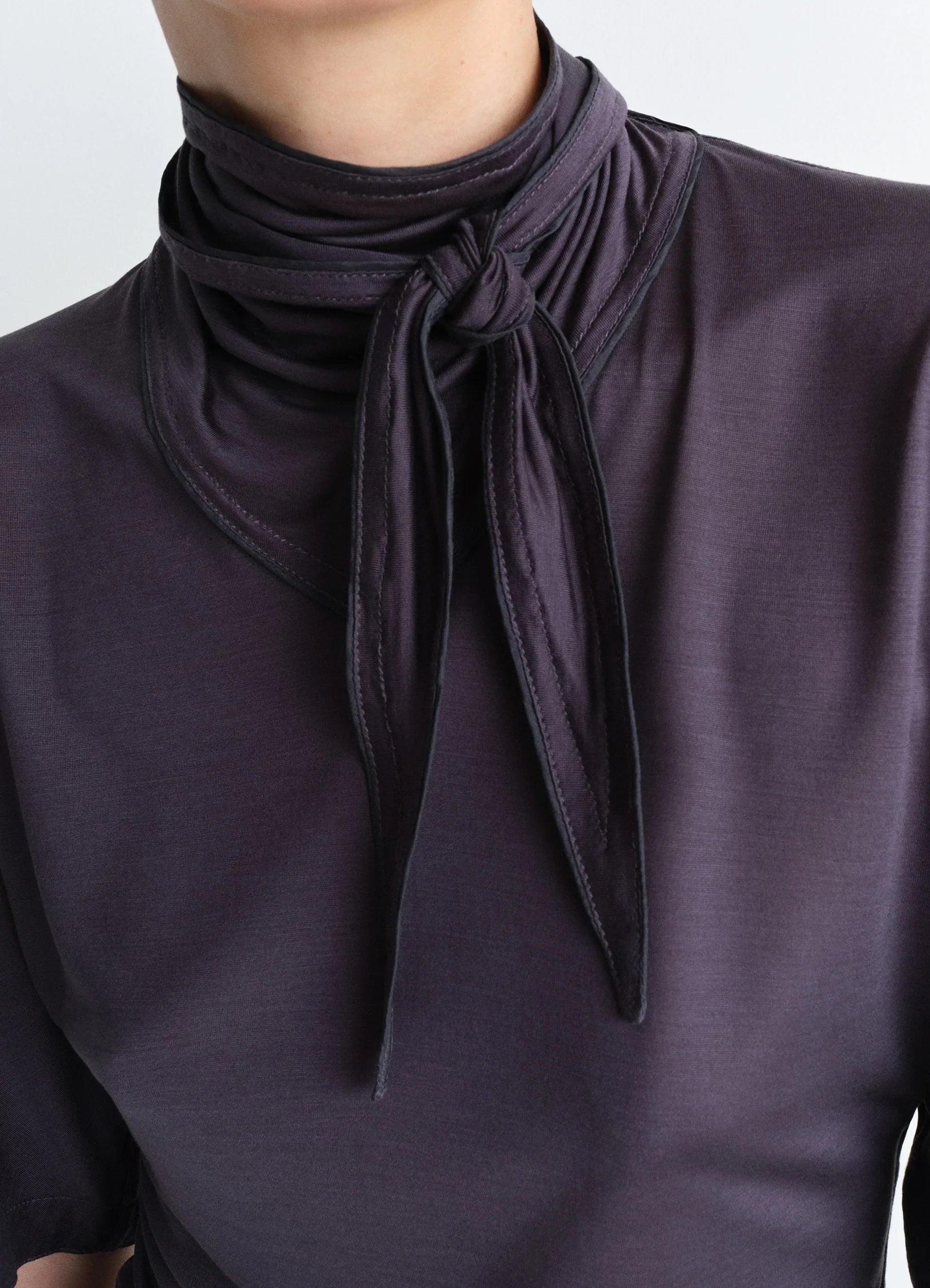 SHORT SLEEVE FOULARD TOP - 3
