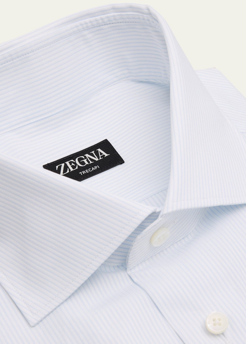 ZEGNA Men's Trecapi Cotton Micro-Stripe Dress Shirt outlook