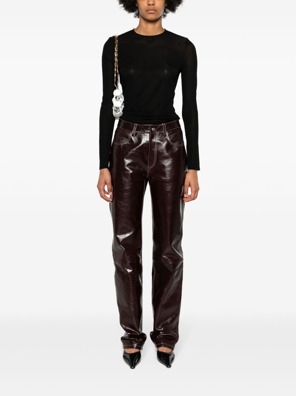 semi-sheer long-sleeve T-shirt - 2