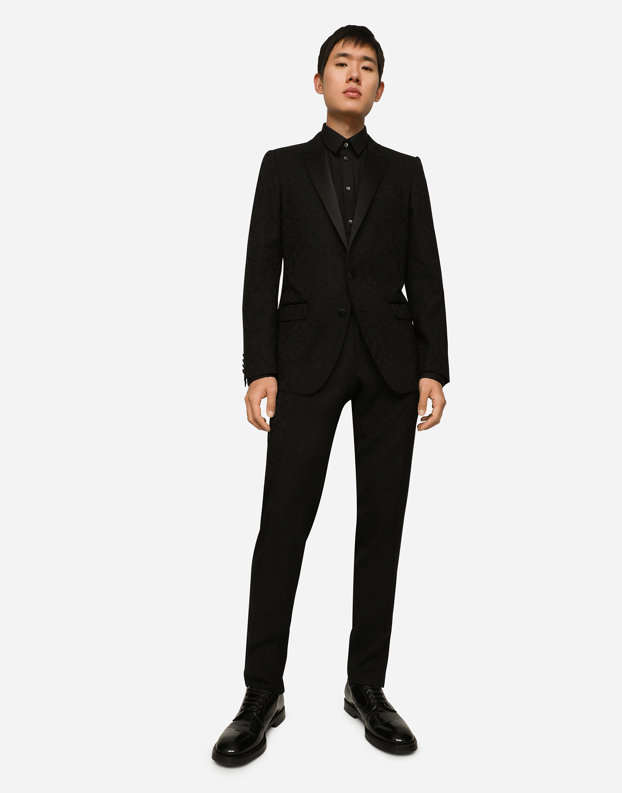 Wool jacquard Martini-fit tuxedo suit - 2