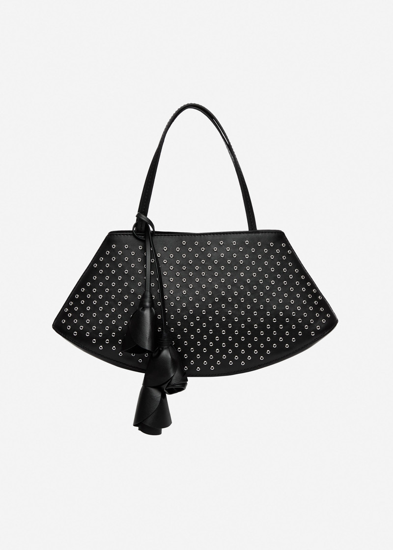 Maya bag in black studded leather 1