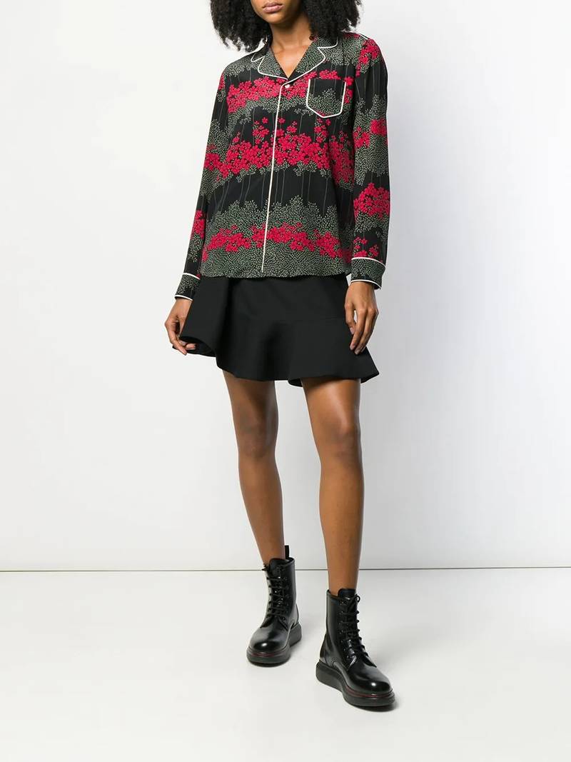 REDValentino Dreaming Peony-print shirt outlook