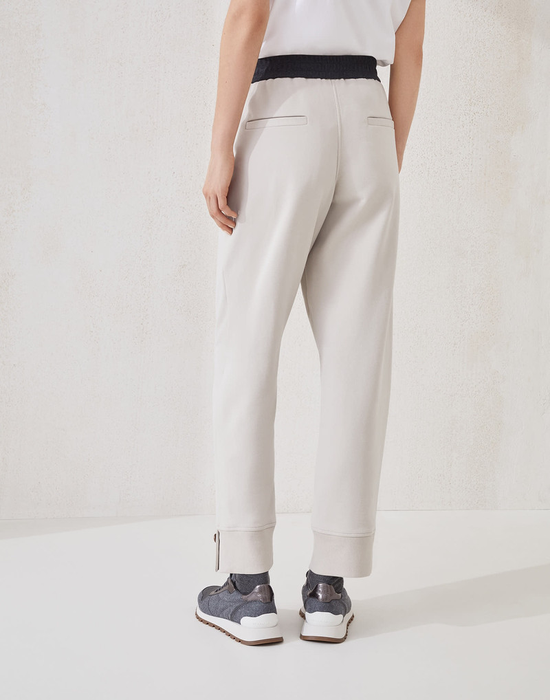 Brunello Cucinelli Cotton smooth French terry trousers outlook