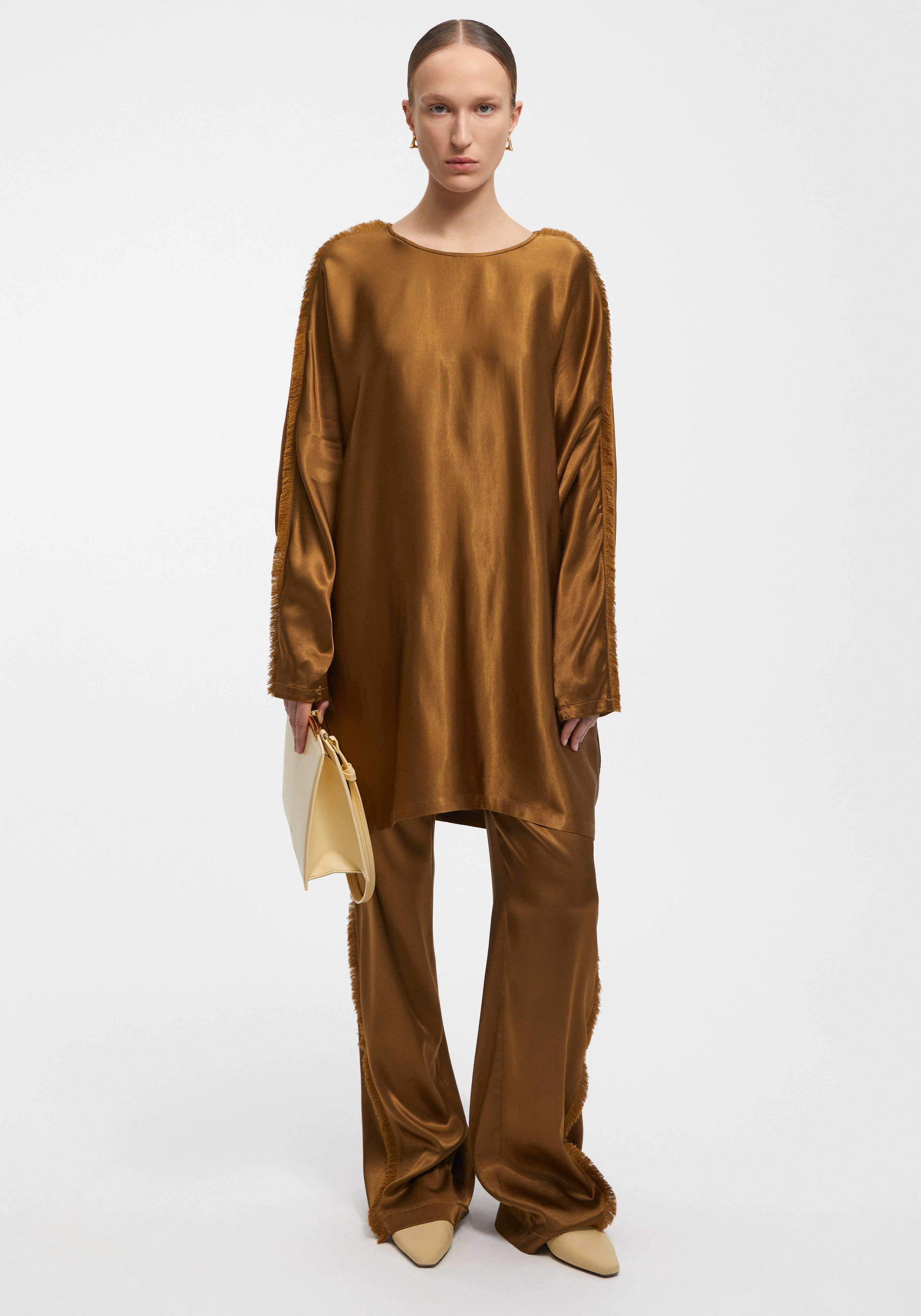 DITTI
Satin long-sleeved dress with frayed seam - 2