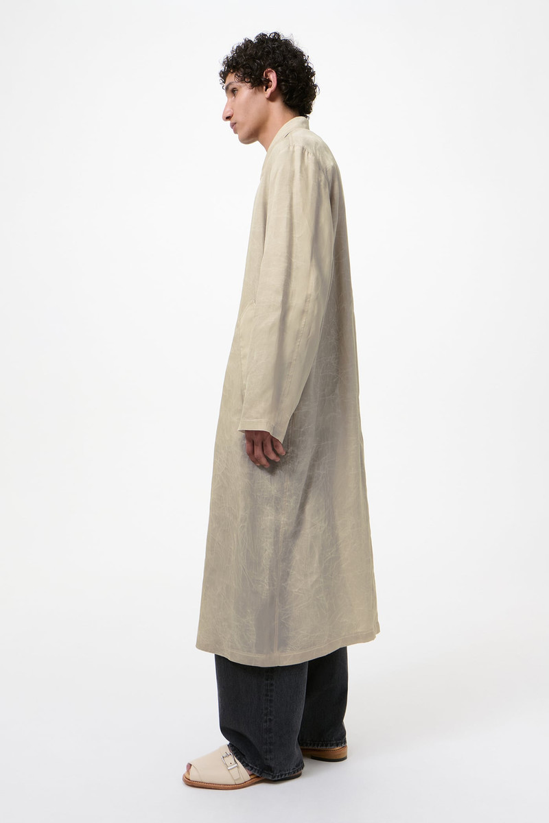 Cloak Carcoat Ghost Grey Wax Dipped Cupro 4