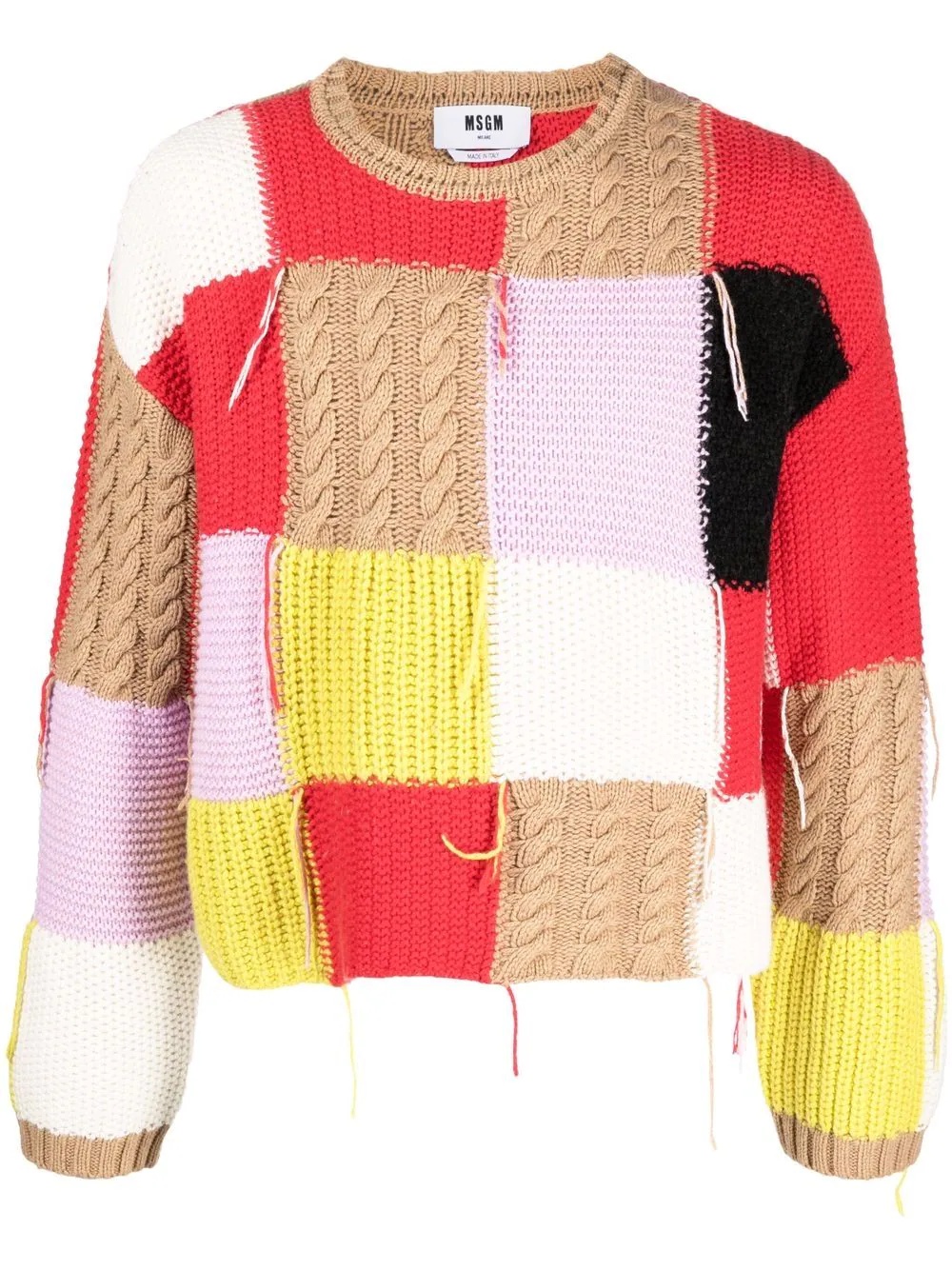 patchwork crewneck jumper - 1