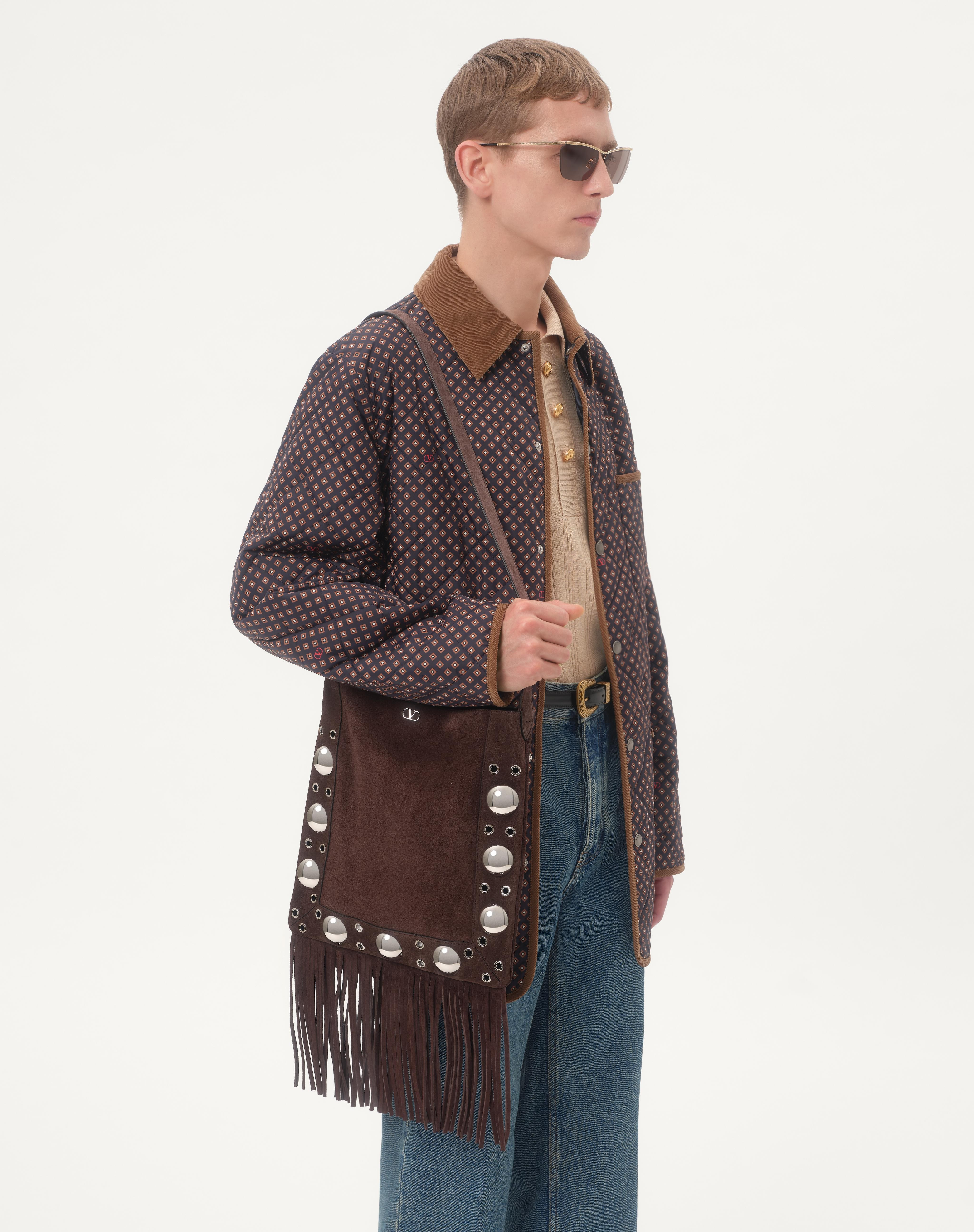 VALENTINO GARAVANI NELLCÔTE SUEDE SHOULDER BAG WITH FRINGES - 7