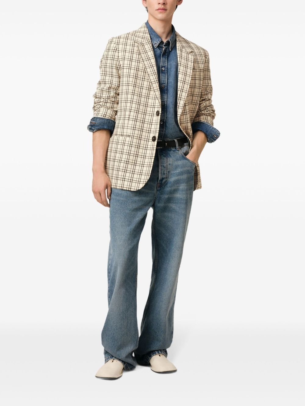checkered blazer - 2