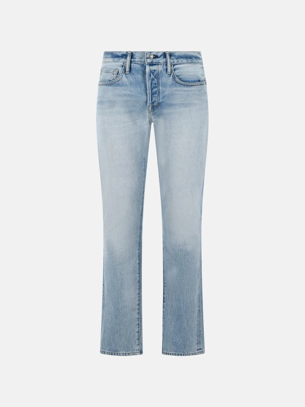 PALE BLUE COTTON AND LYOCELL JEANS - 1