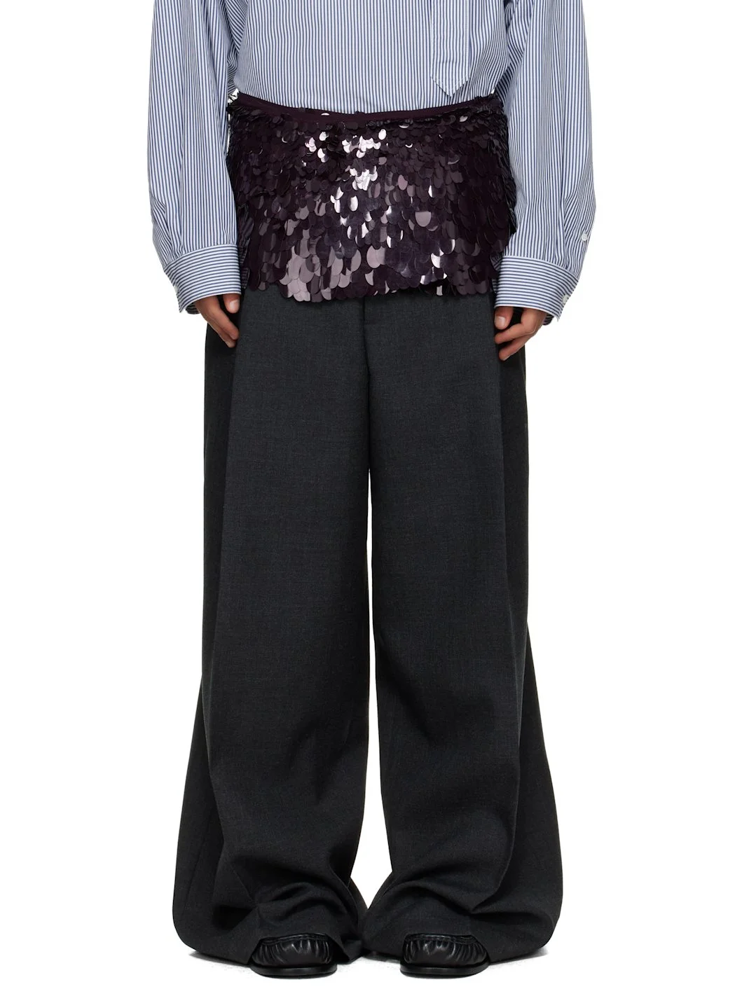 Burgundy Sequined Belt - 1