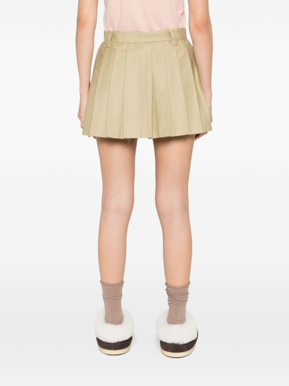 pleated logo mini skirt - 4