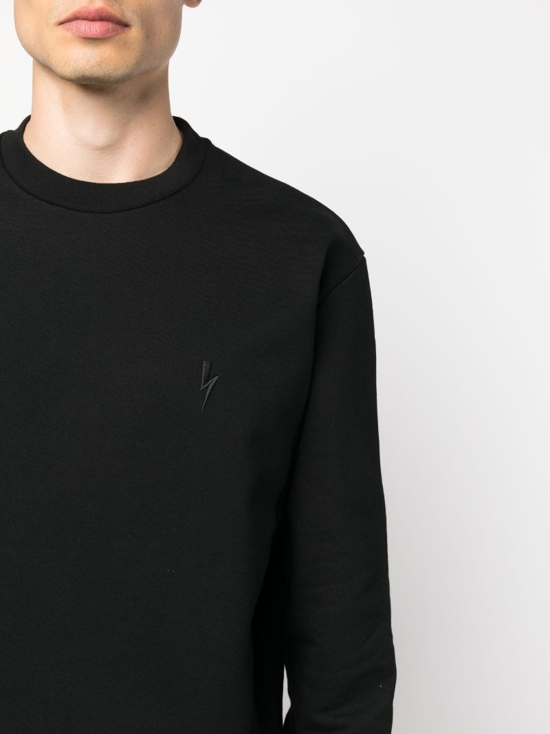 embroidered-logo knit sweatshirt - 5