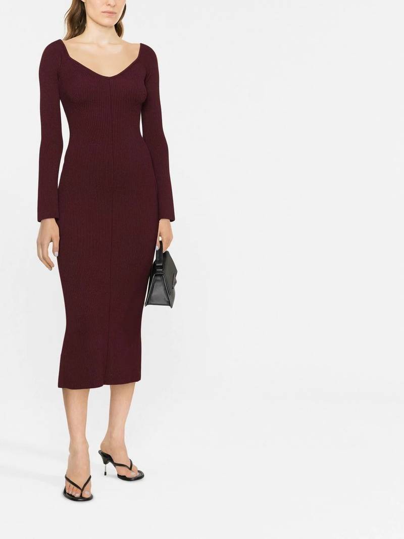 KHAITE ribbed knit midi dress outlook