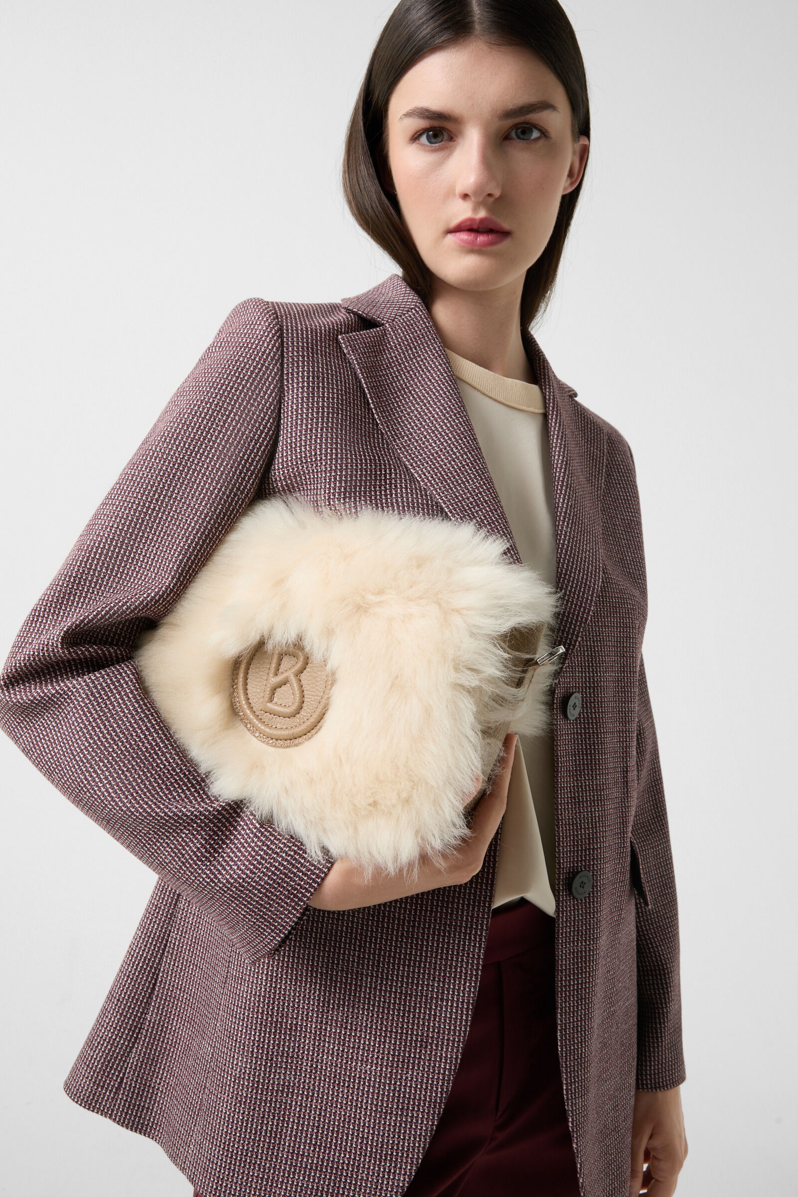 Blazer Amande in Wine red/navy blue - 7