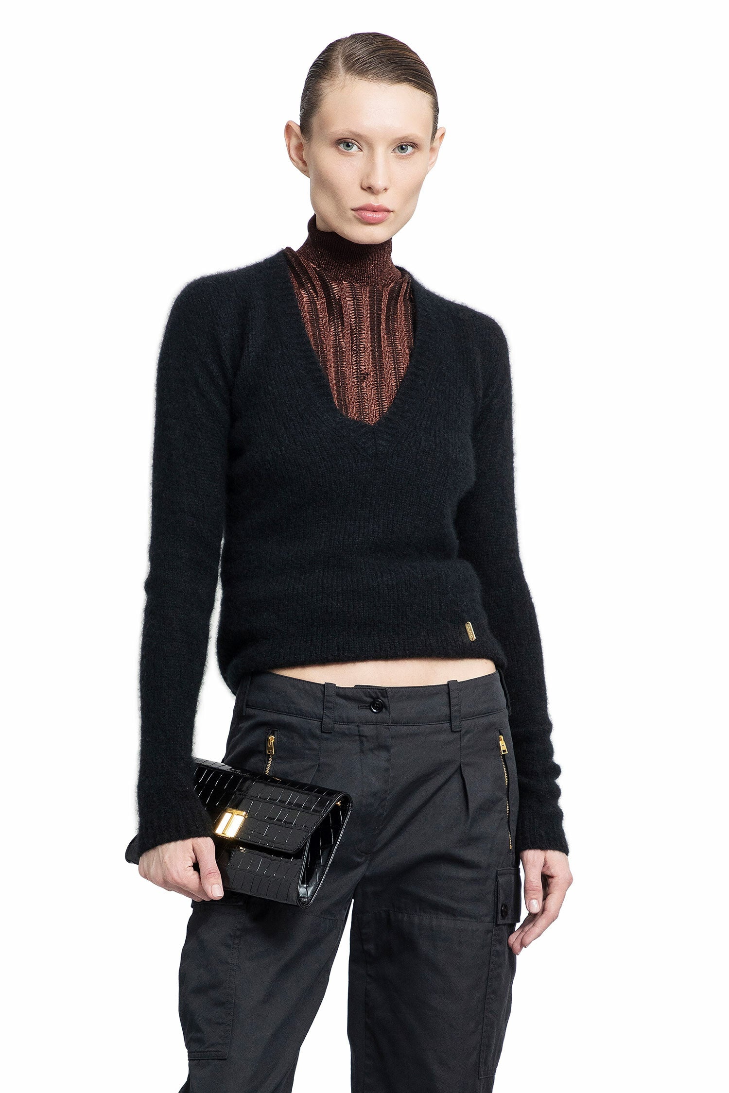 TOM FORD WOMAN BLACK KNITWEAR - 1