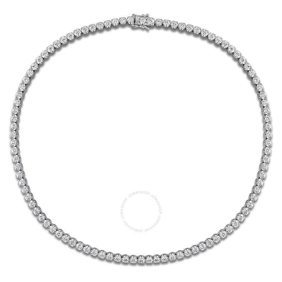 Created Forever - Created Forever 11 7/8ct TW Lab-Grown Diamond Tennis Necklace in 14k White Gold - 17 in - 4